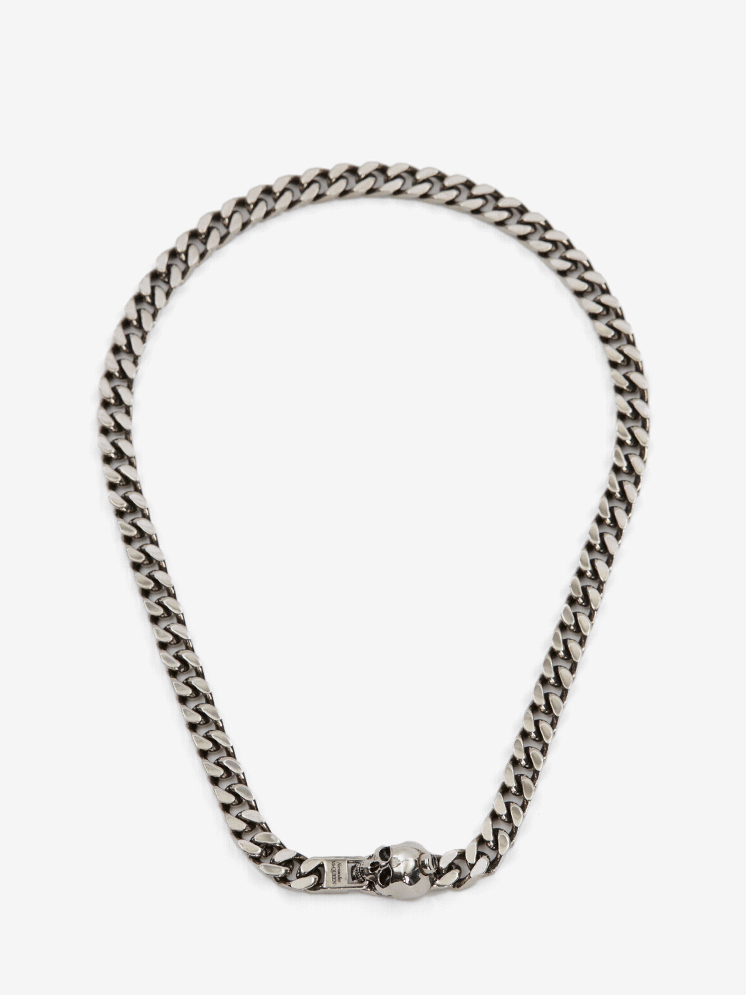 Alexander McQueen Men's Silver Skull Chain Necklace (Brass)