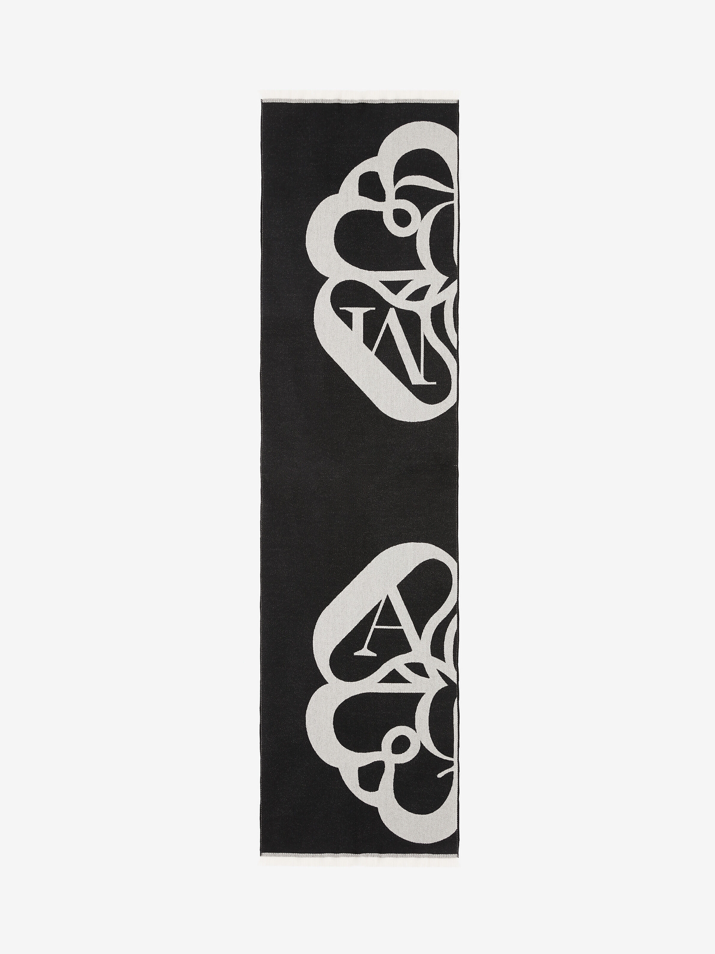 Alexander Mcqueen Oversized Seal Logo Scarf In Black/ivory | ModeSens