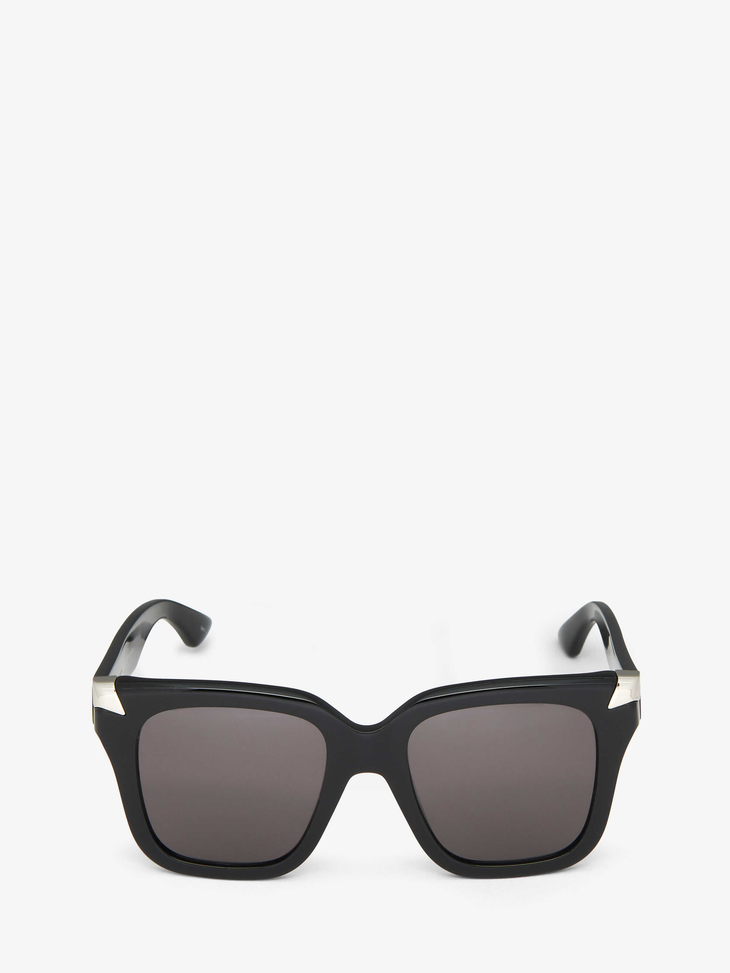 サングラス ALEXANDER MCQUEEN BLACK ACETATE PUNK RIVET SUNGLASSES Alexander Mcqueen Acetate Punk Rivet Sunglasses In Gray