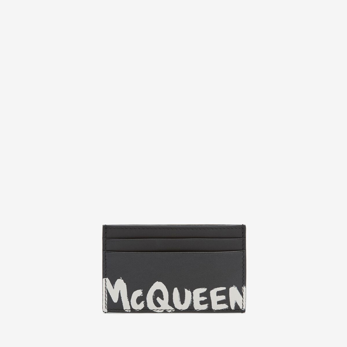 Alexander Mcqueen Mc Queen Graffiti Card Holder In Black/white