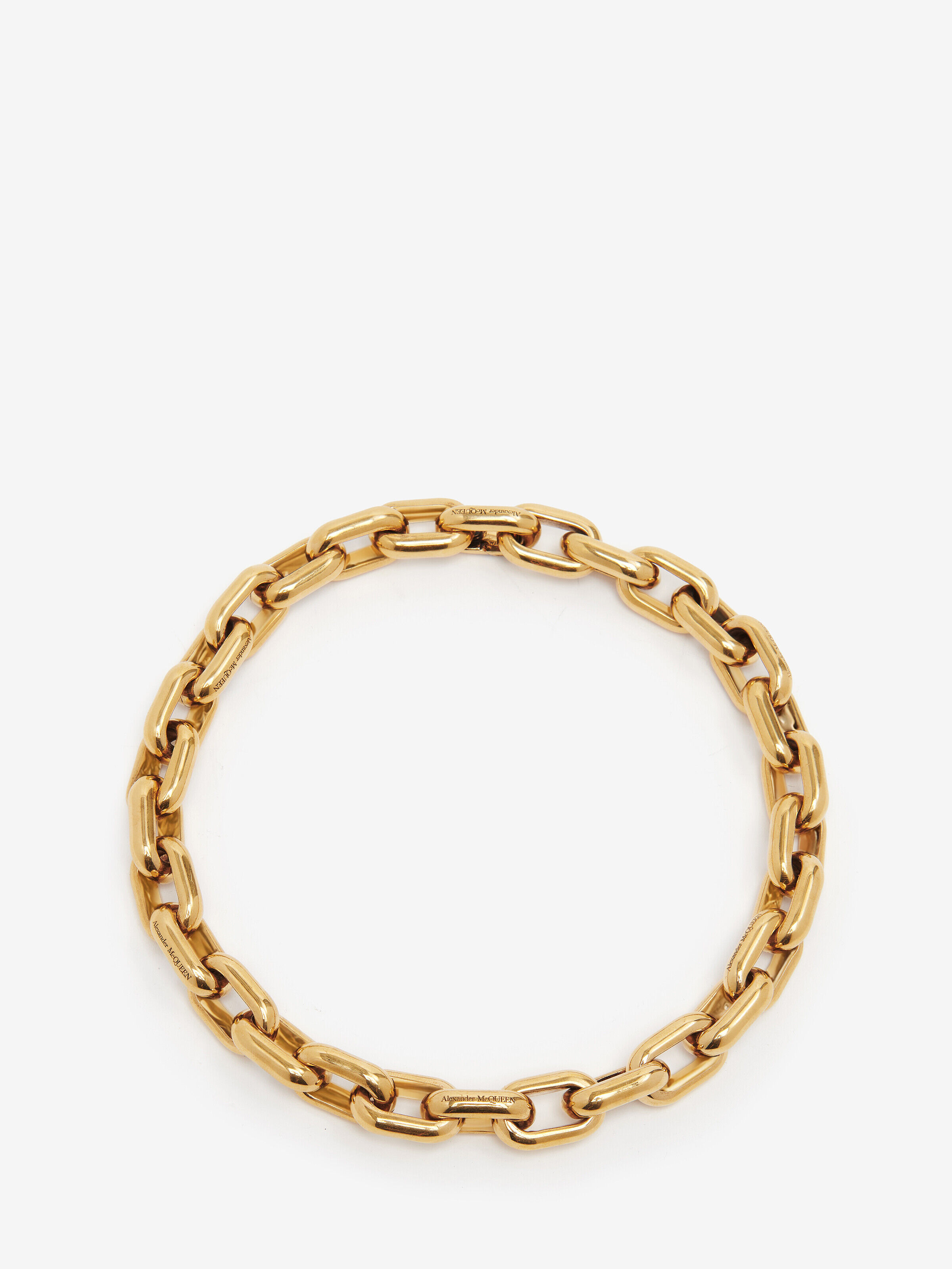 Alexander McQueen Women's Gold Peak Chain Necklace - M (Brass)