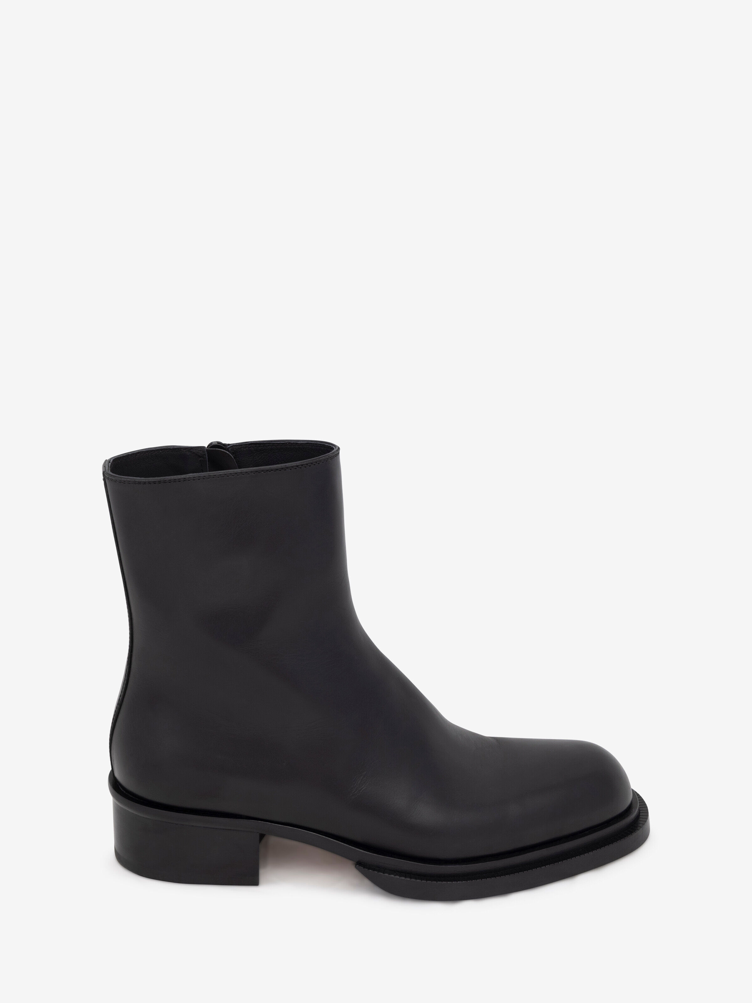 Alexander McQueen Men's Black Cuban Stack Boot - 10 (Calf Leather)