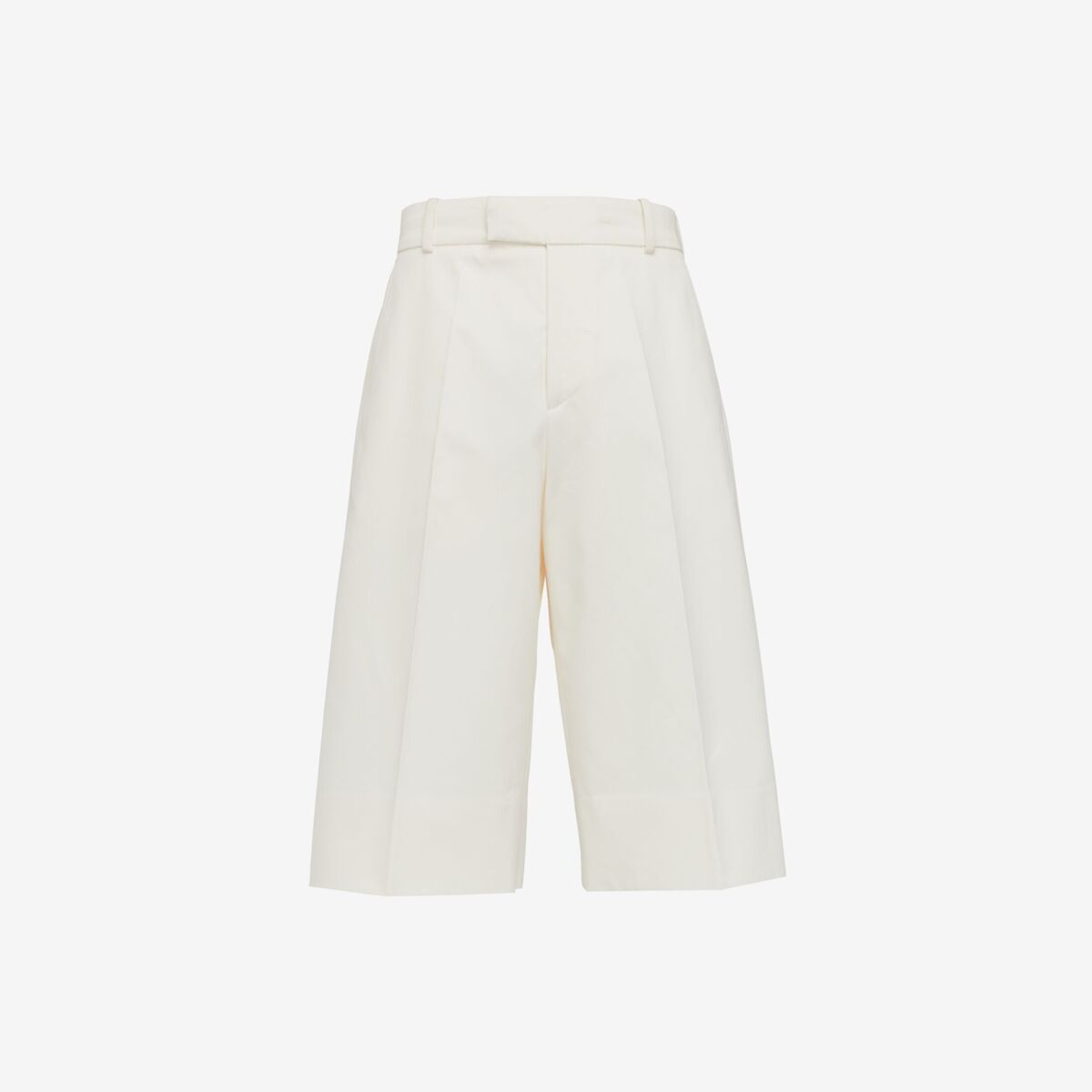 Shop Alexander Mcqueen Pleated Baggy Shorts In Ivory