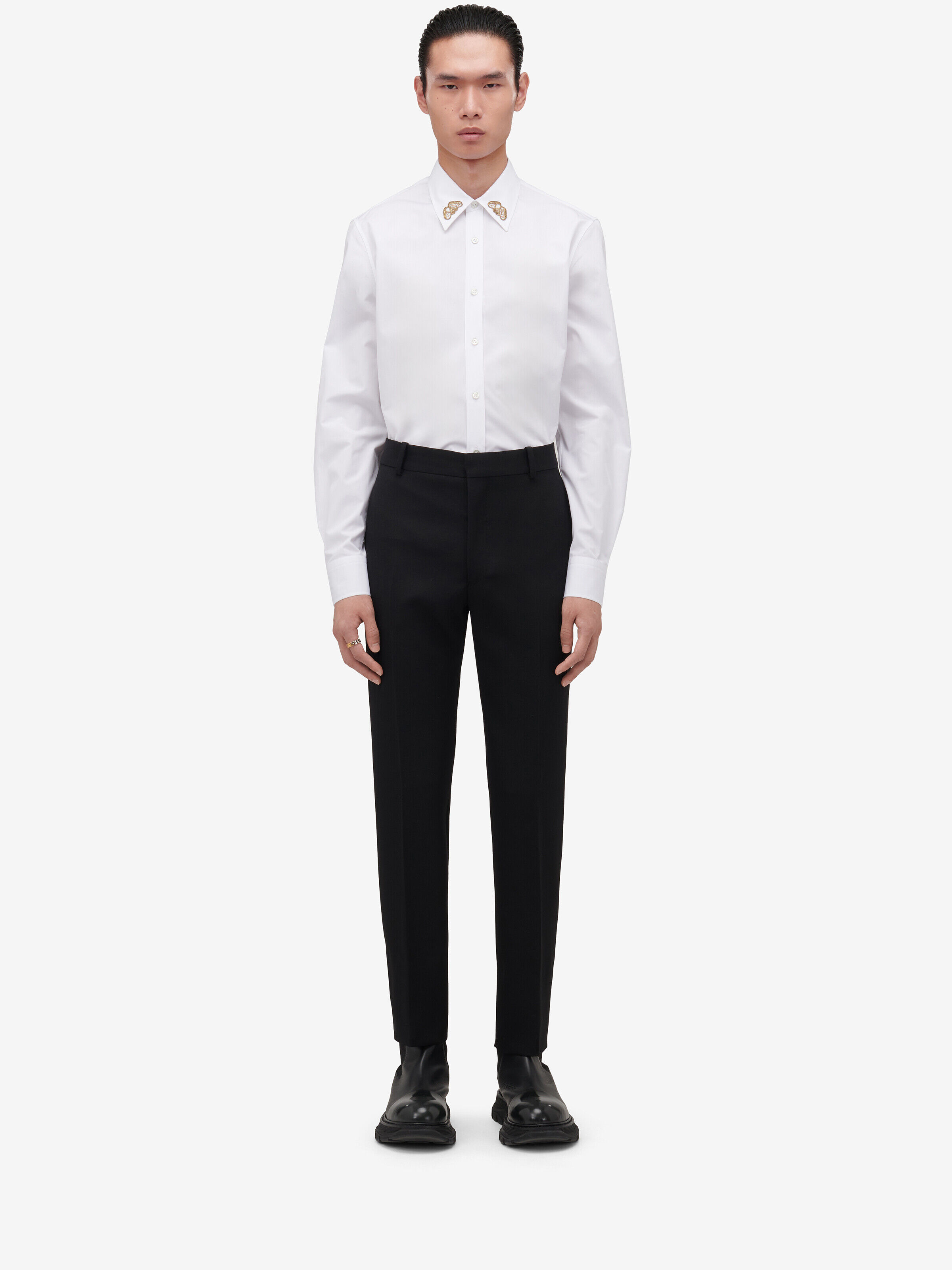 Alexander McQueen Men's Black Tailored Cigarette Trousers - 42 (Wool)