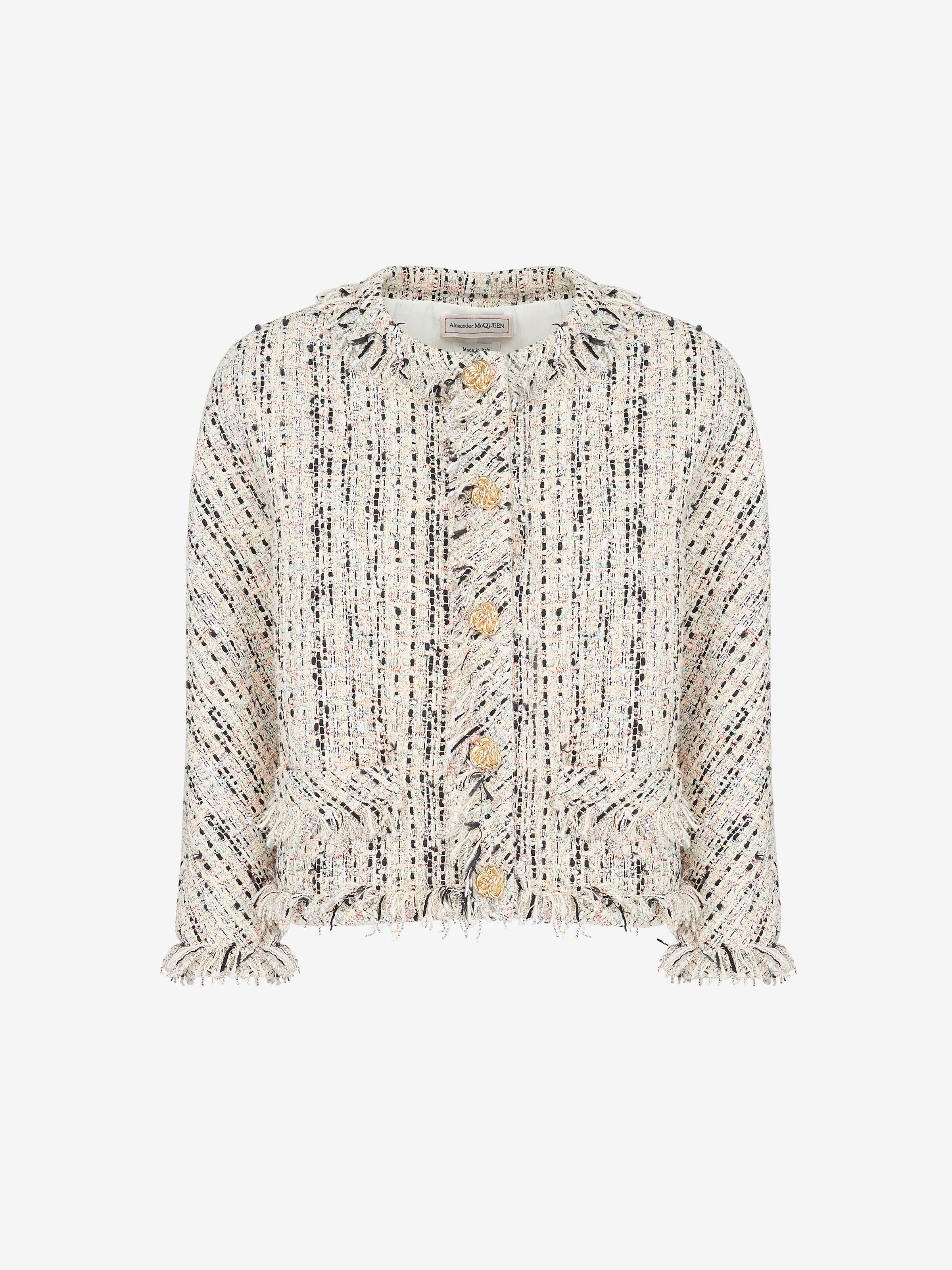 Alexander McQueen - Veste coupe carrée en tweed - Femme - Multicolor - 38 (Coton, Polyester, Polyamide, Polyester métallisé & Viscose)