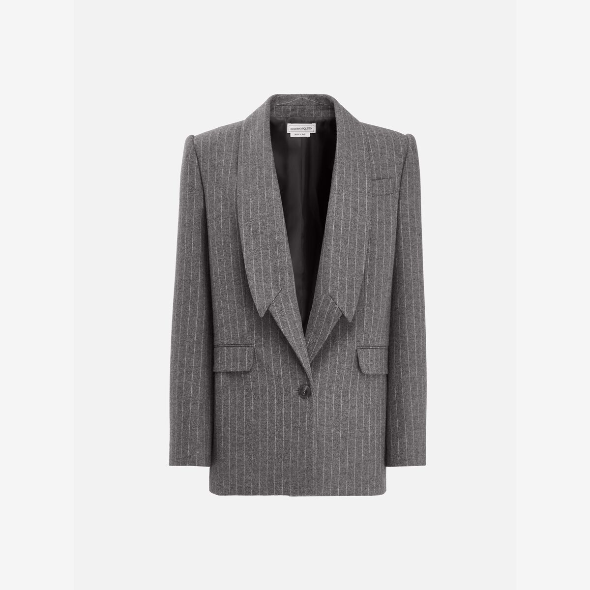 Shop Alexander Mcqueen Daywear Jacket In Grey/ivory