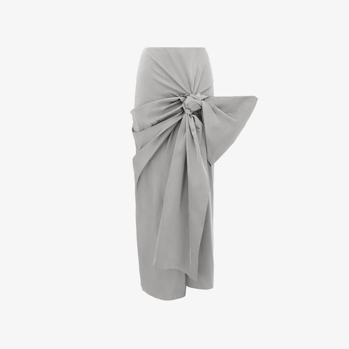 Alexander Mcqueen Bow-detail Midi Skirt In Silver