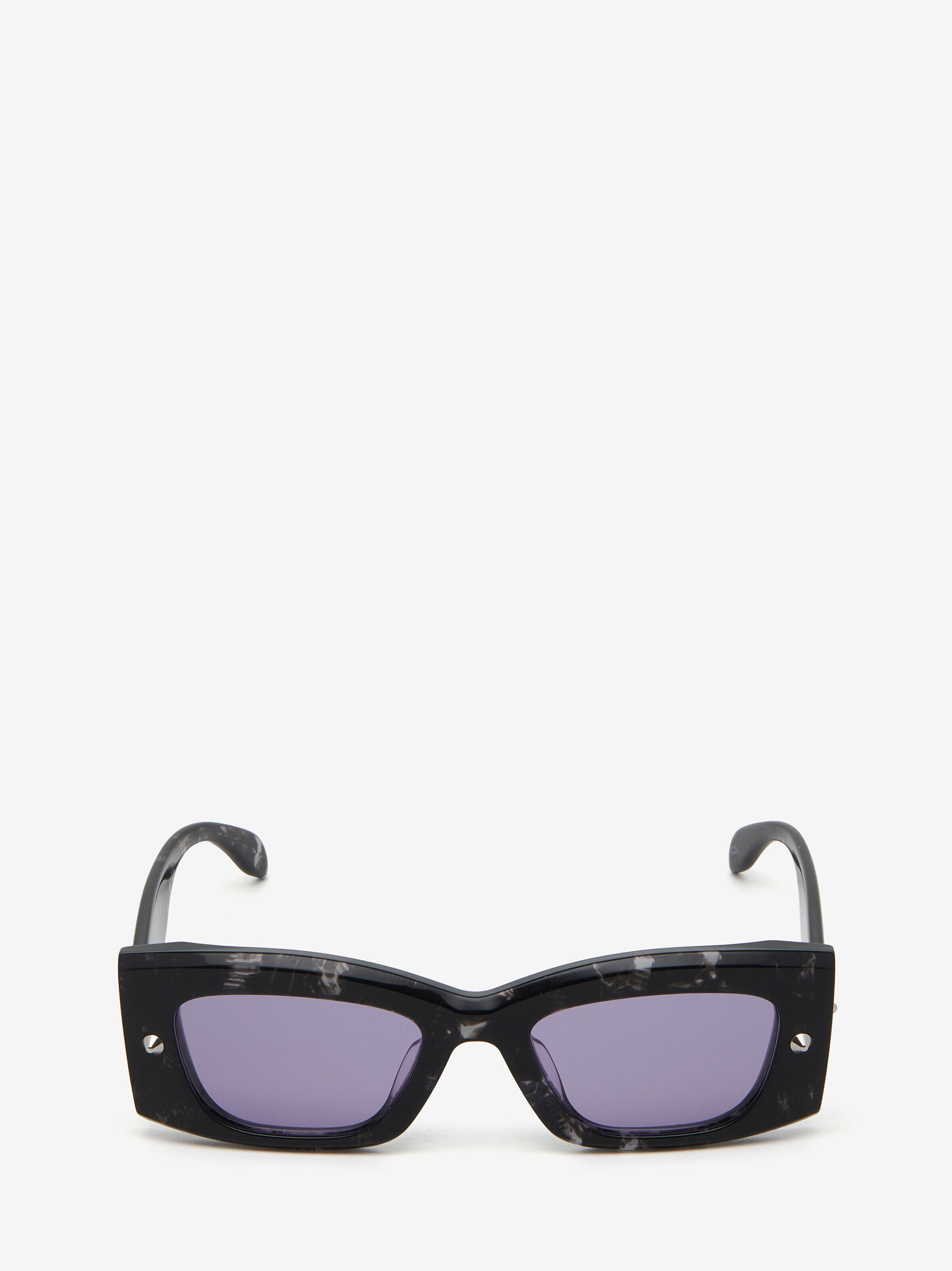 Alexander Mcqueen Women Multicolor Acetate Sunglasses In Havana/violet