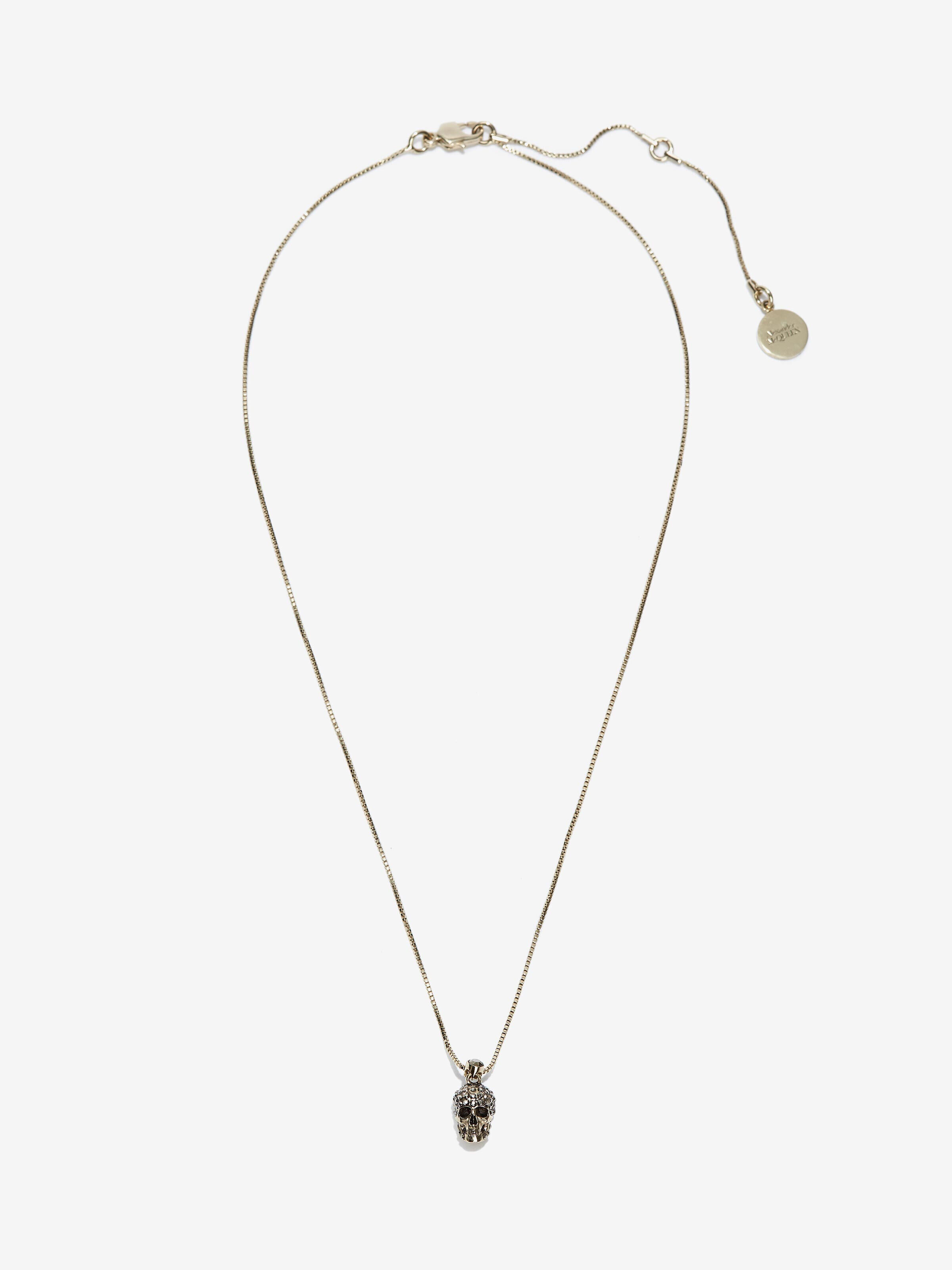 Alexander McQueen Women's Gold Pave Skull Necklace (Brass)