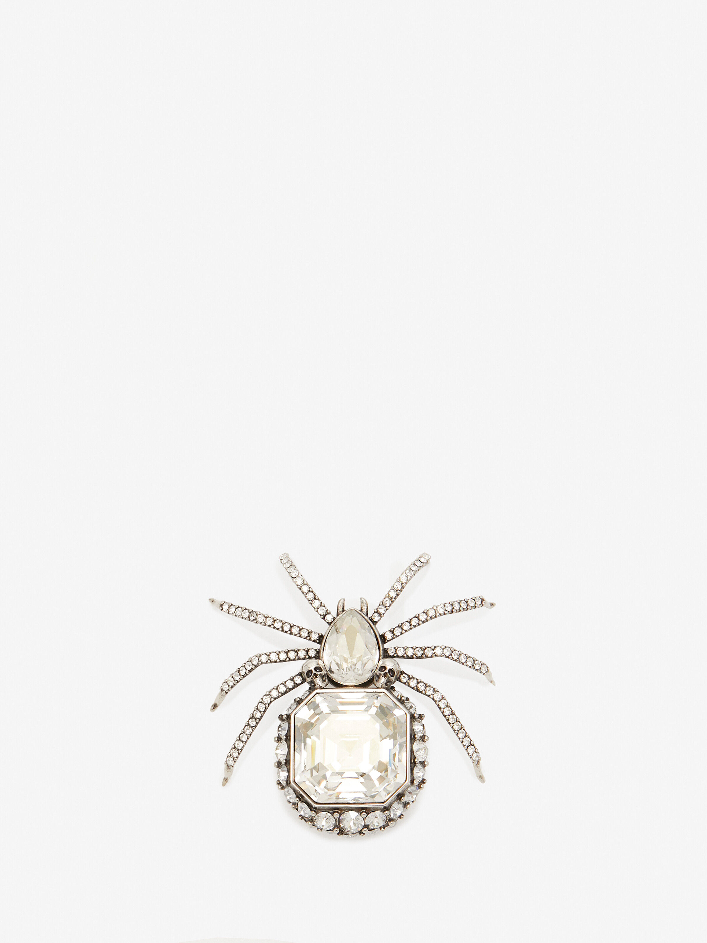 Alexander McQueen Men's Silver Jewelled Spider Brooch (Brass)
