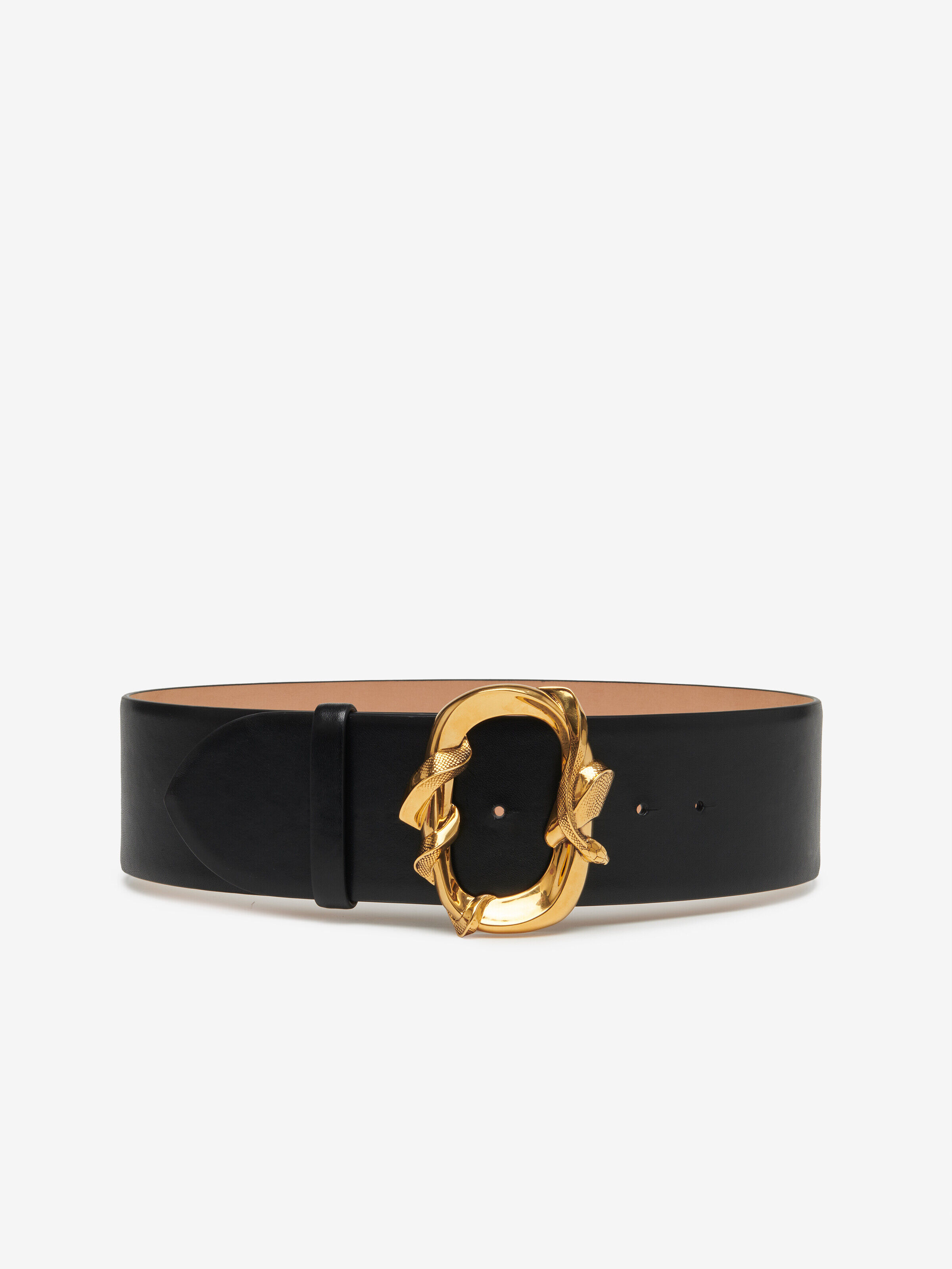 Alexander McQueen - Ceinture à boucle serpent - Femme - Noir - 65 (Cuir de veau)
