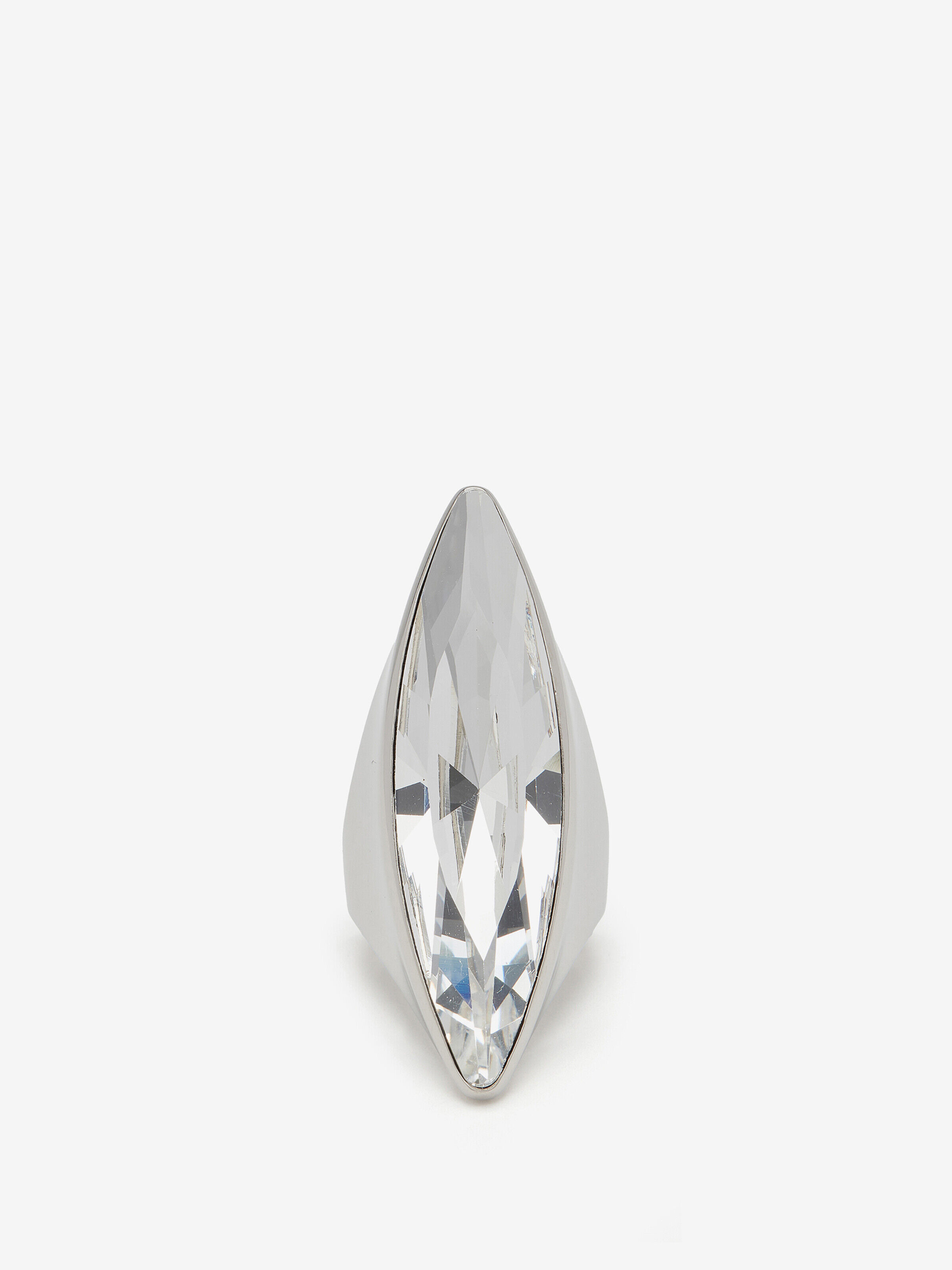 Alexander McQueen Women's Silver Jewelled Shard Ring - N (Brass)