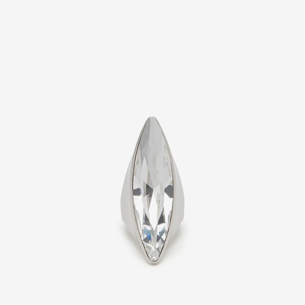 Shop Alexander Mcqueen Jewelled Shard Ring In Antique Silver