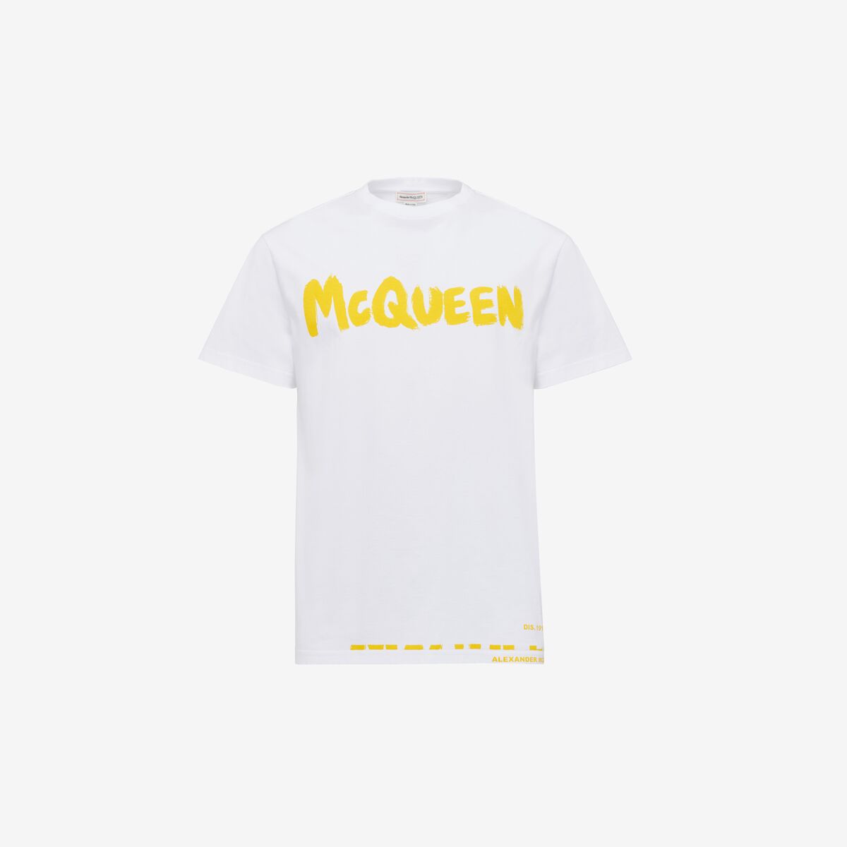 Shop Alexander Mcqueen Mcqueen Graffiti T-shirt In White/yellow