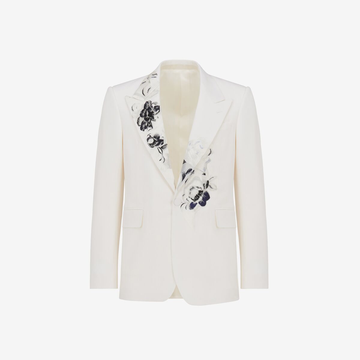 Alexander Mcqueen Dutch Flower Single-breasted Jacket In Soft White