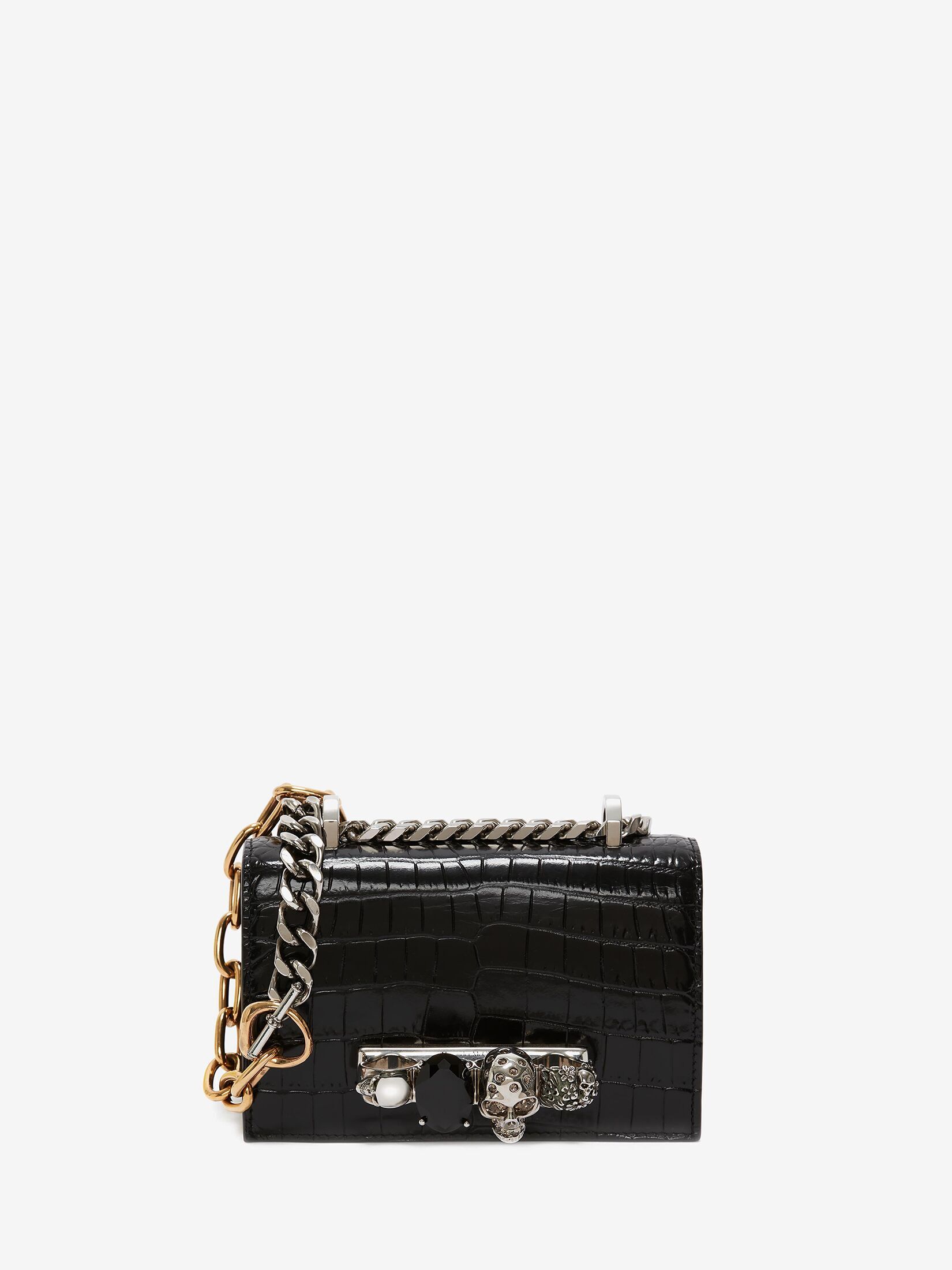 Alexander McQueen Women's Black Mini Jewelled Satchel (Calf Leather)