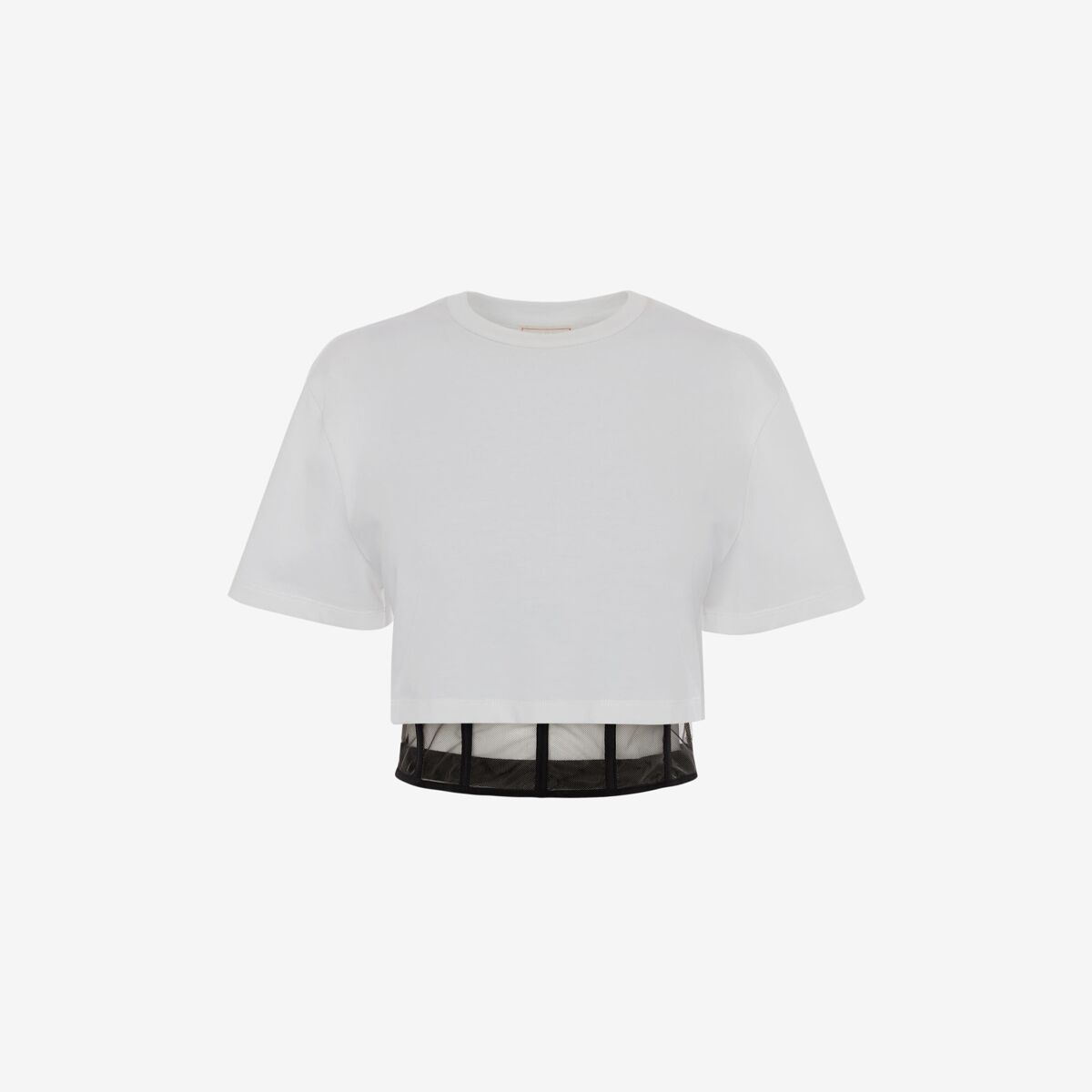 Shop Alexander Mcqueen Corset T-shirt In White/black