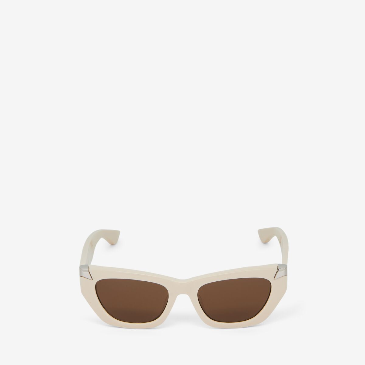 Alexander Mcqueen Punk Rivet Geometric Sunglasses In White