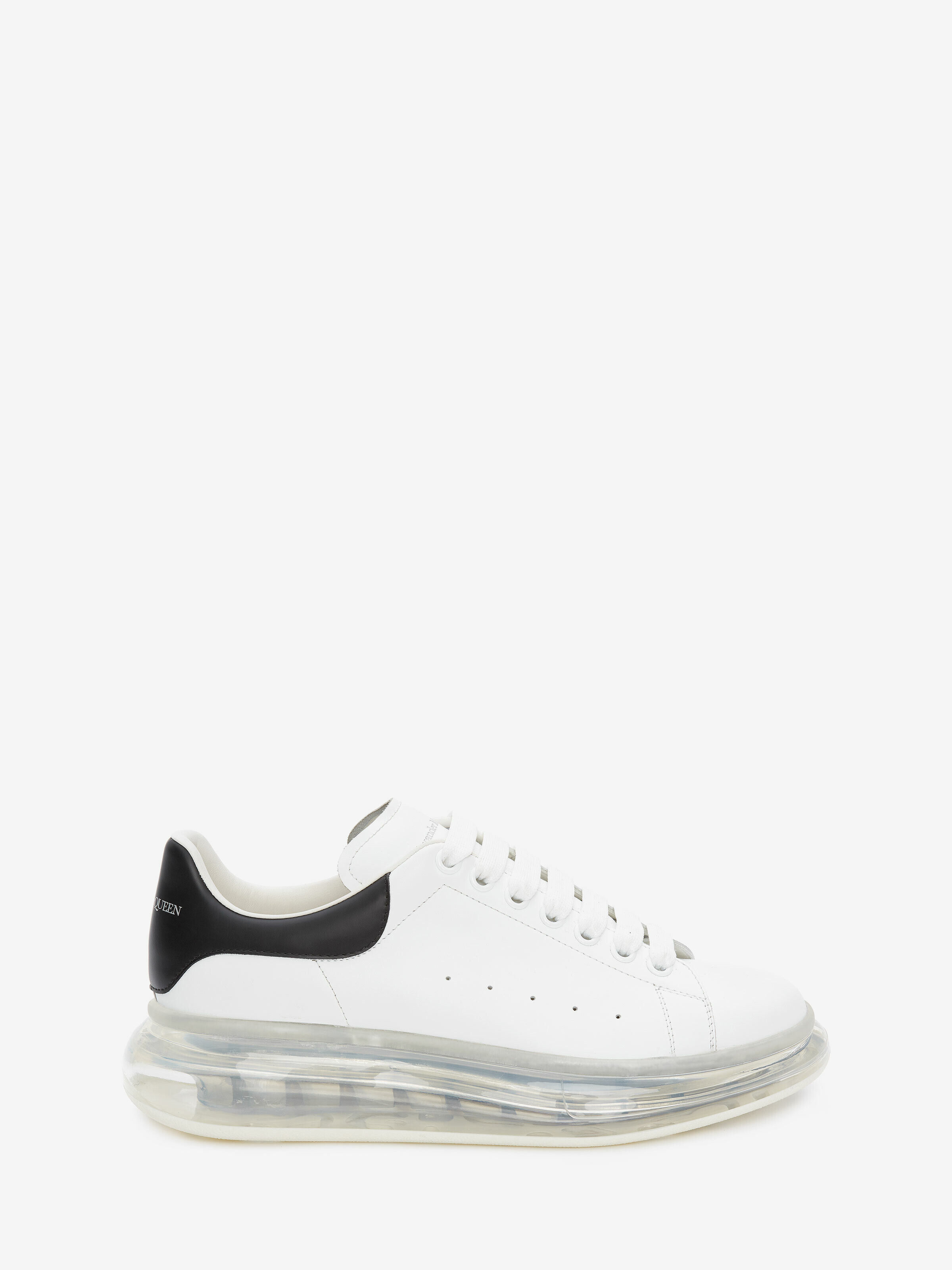Alexander McQueen Men's White Oversized Transparent Sole Sneaker - 45 (Calf Leather)
