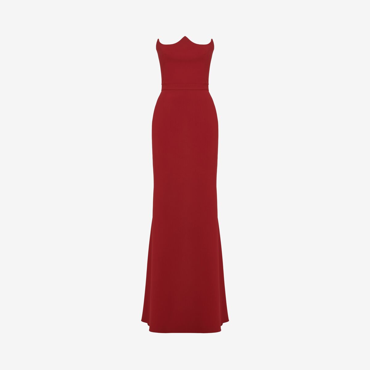 Shop Alexander Mcqueen Peak Corset Evening Dress In Blood Red