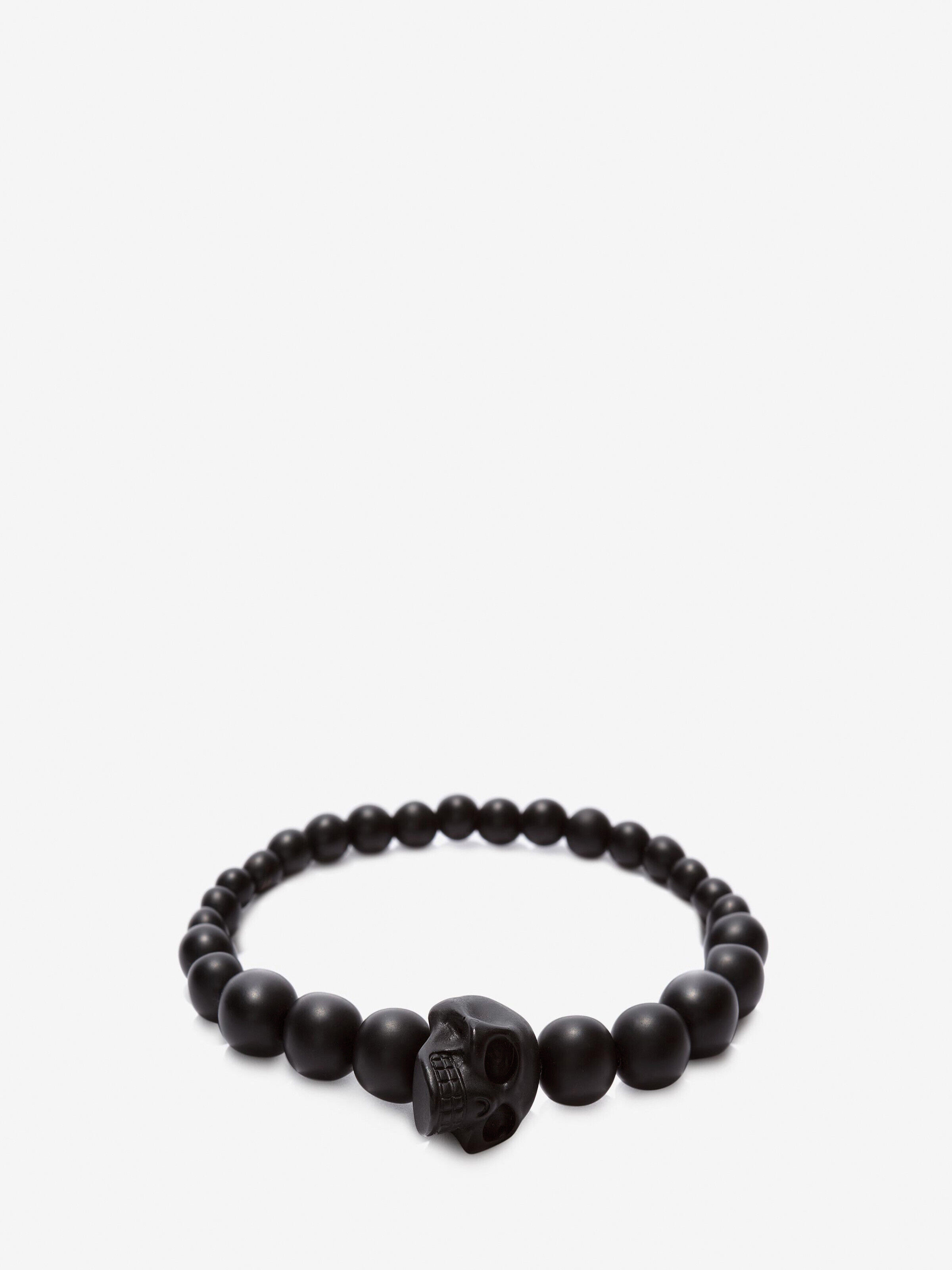 Alexander McQueen Men's Black Skull Multi Beaded Bracelet (Resin)