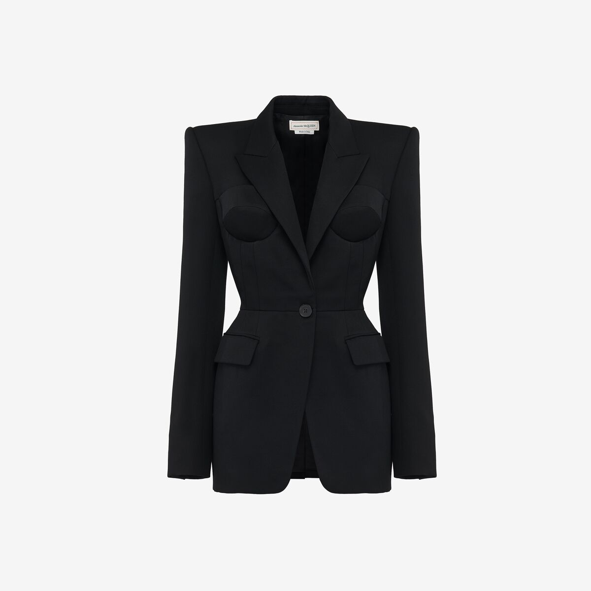 Shop Alexander Mcqueen Trompe-l'ail Single-breasted Jacket In Black