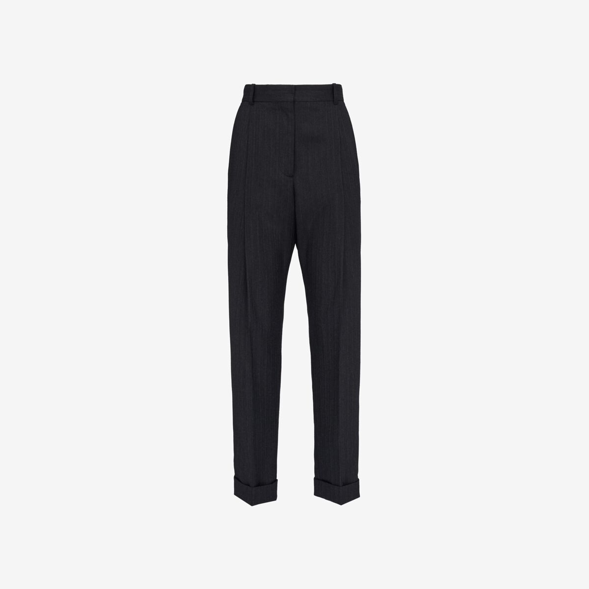 Alexander Mcqueen Slim Peg Trousers In Dark Grey Melange