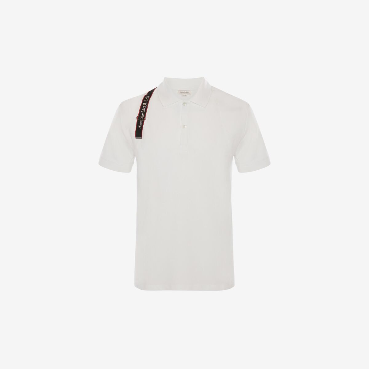 Alexander McQueen Men's Logo Tape Harness Polo Shirt