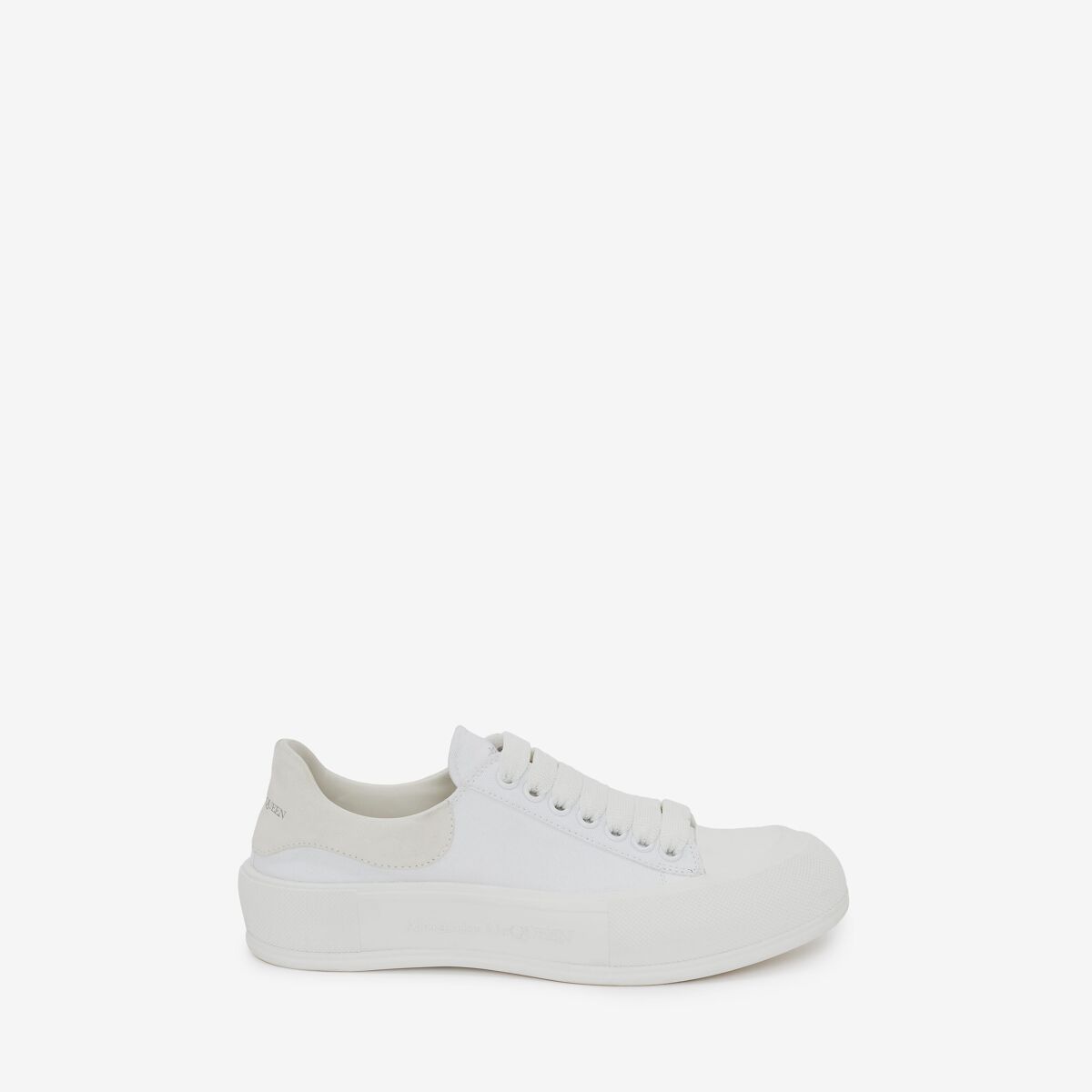 Shop Alexander Mcqueen Deck Lace Up Plimsoll In White