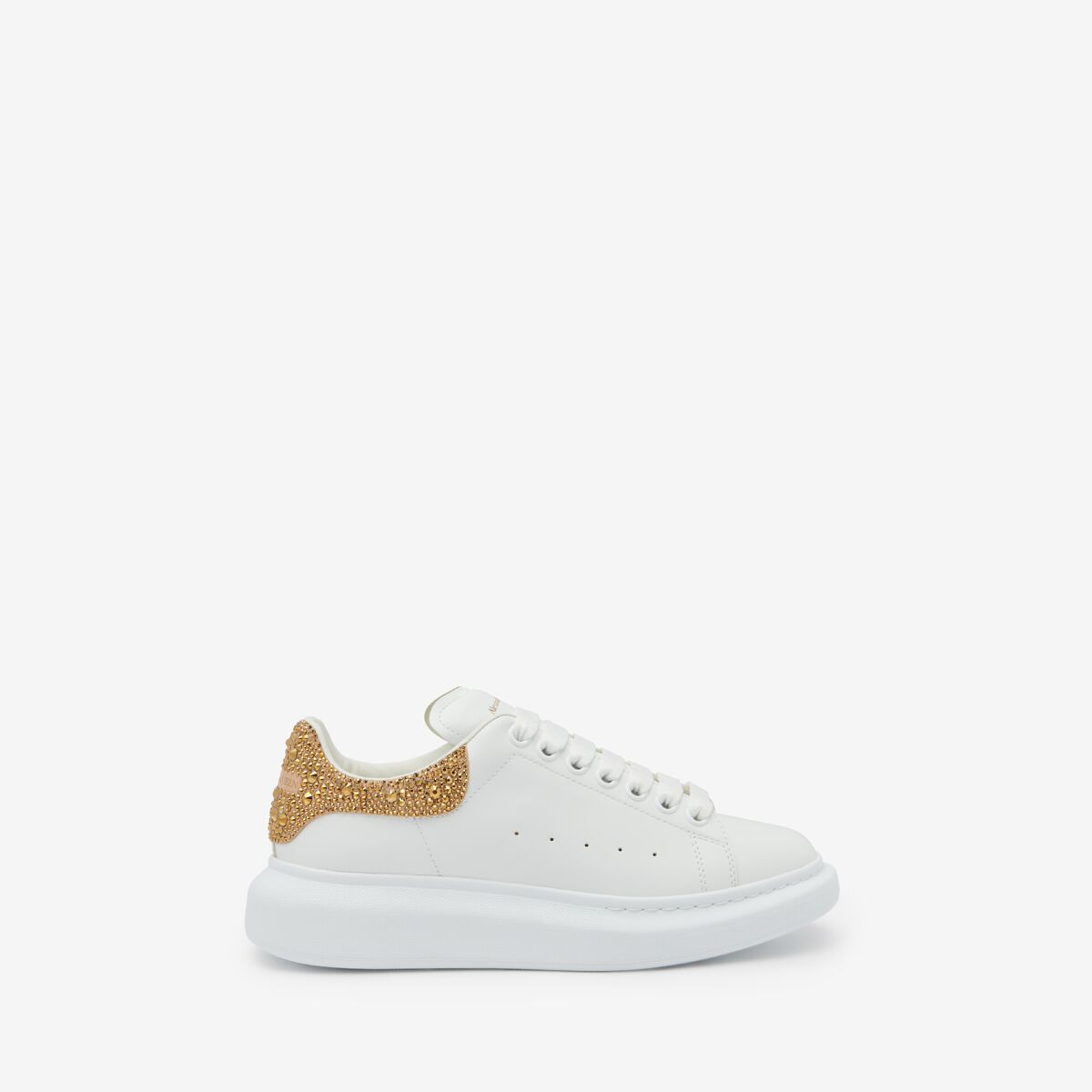 Shop Alexander Mcqueen Oversized Sneaker In White/camel