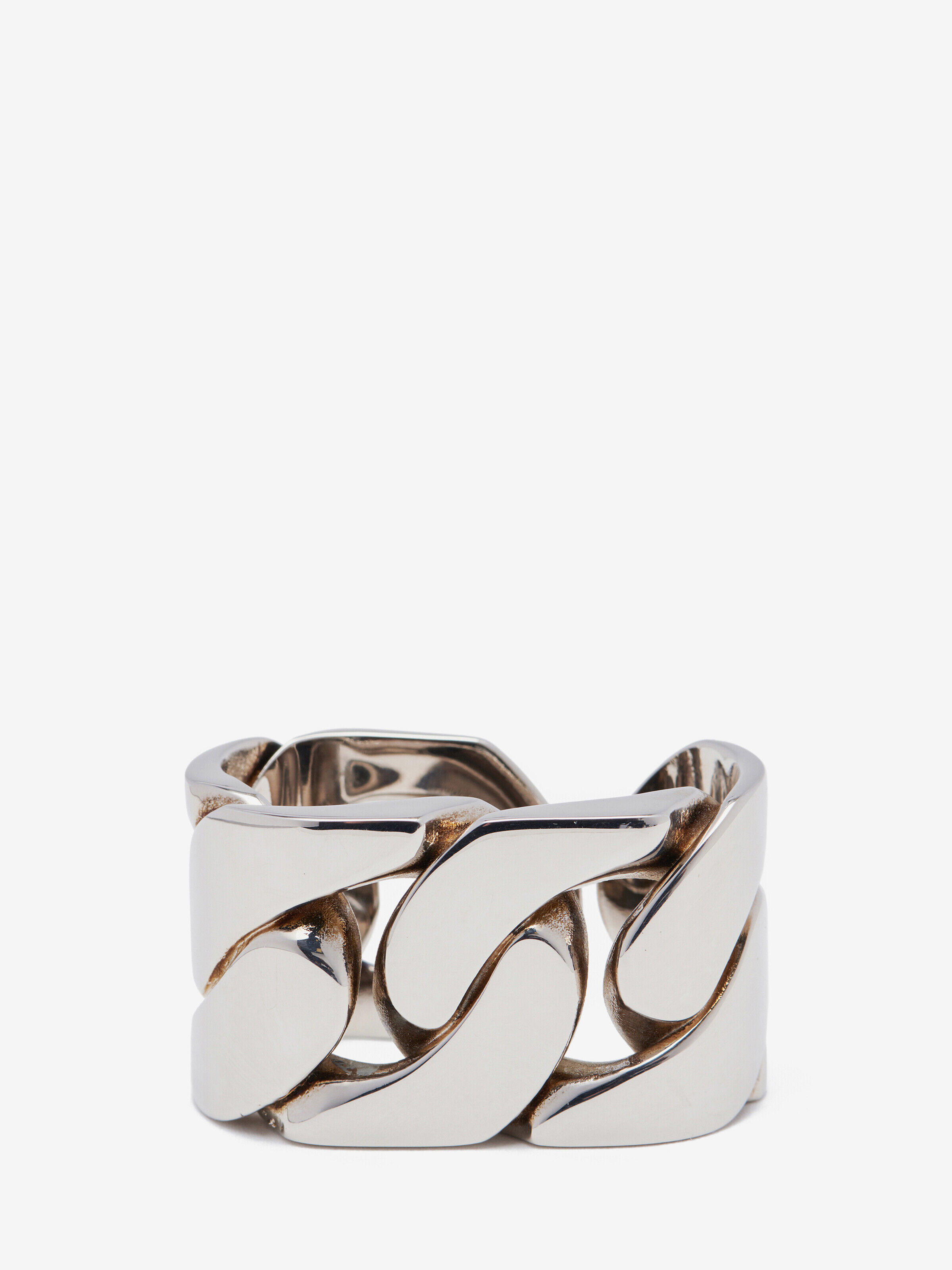 Alexander McQueen - Double bague chaîne - Femme - Argent - L (Laiton)