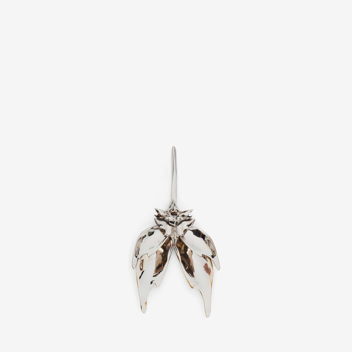 Shop Alexander Mcqueen Dissected Orchid Stick Earring In Antique Silver