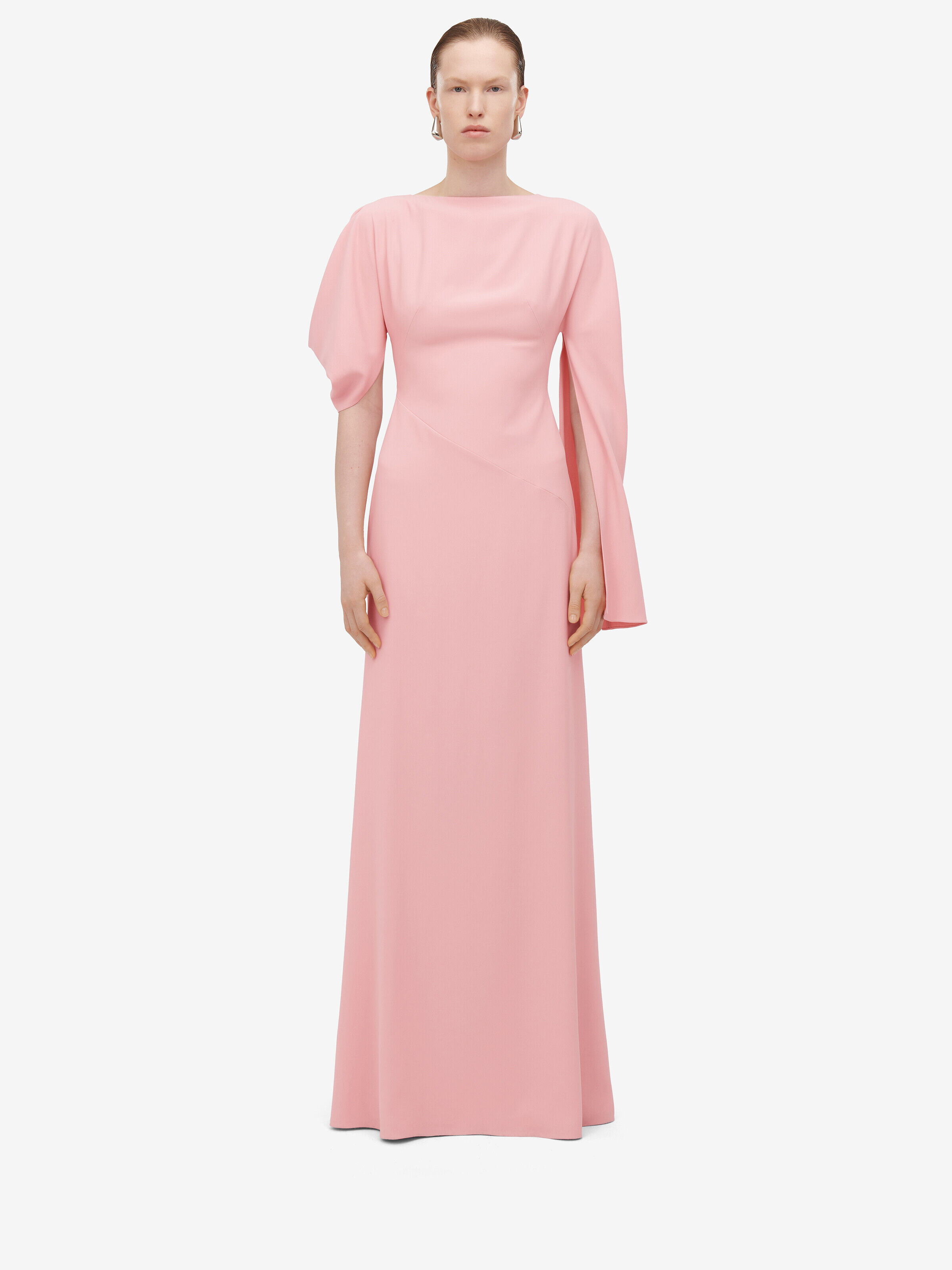 Alexander McQueen Women's Pink Asymmetric Evening Dress - 44 (Viscose & Acetate)