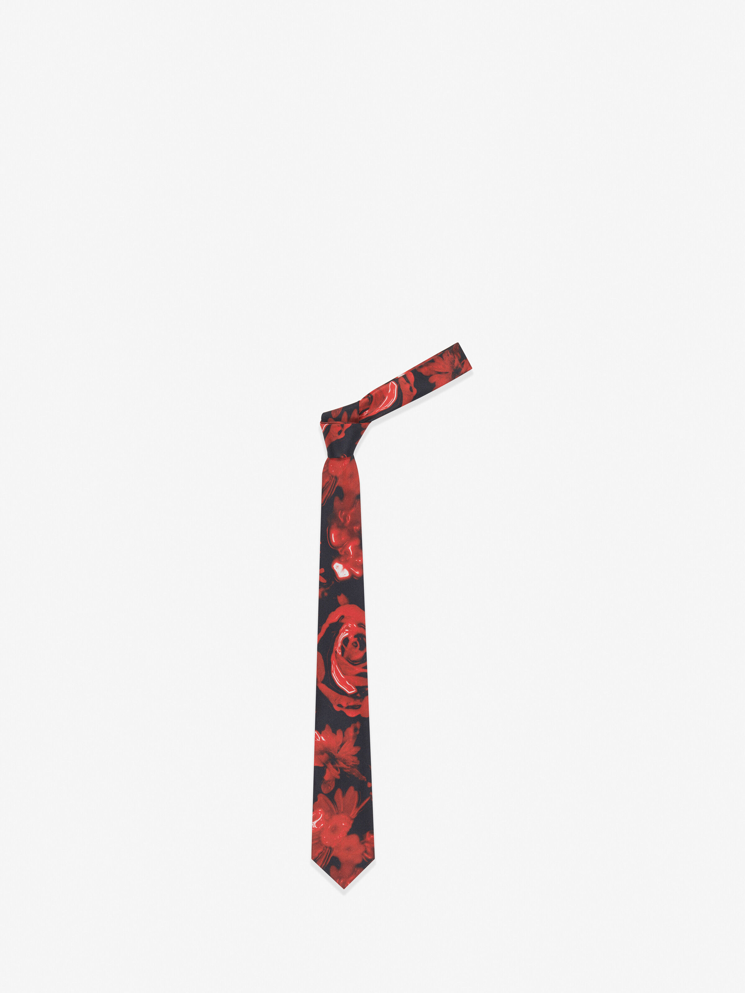 Alexander McQueen Men's Black Wax Flower Tie (Silk)
