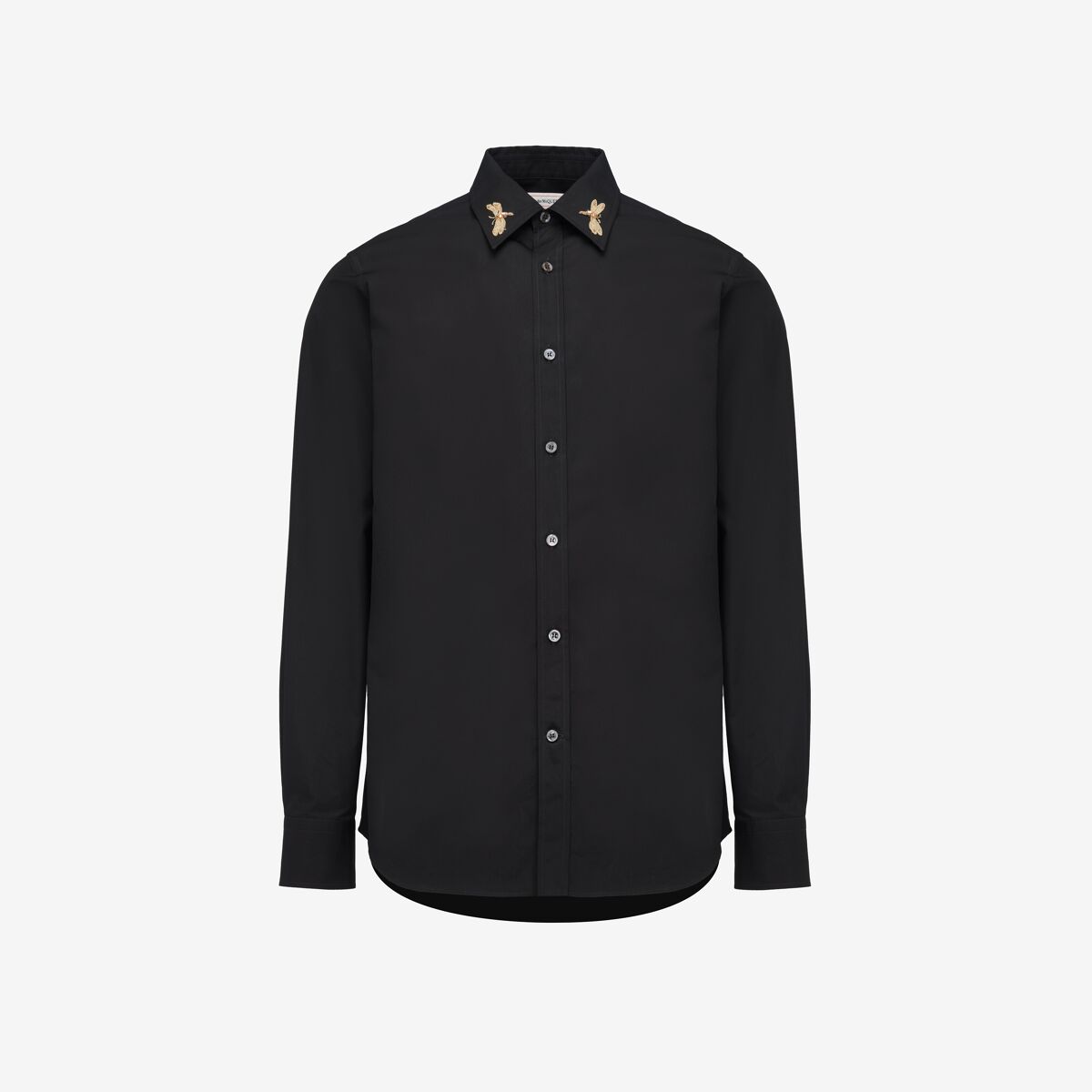 Shop Alexander Mcqueen Dragonfly Embroidery Shirt In Black
