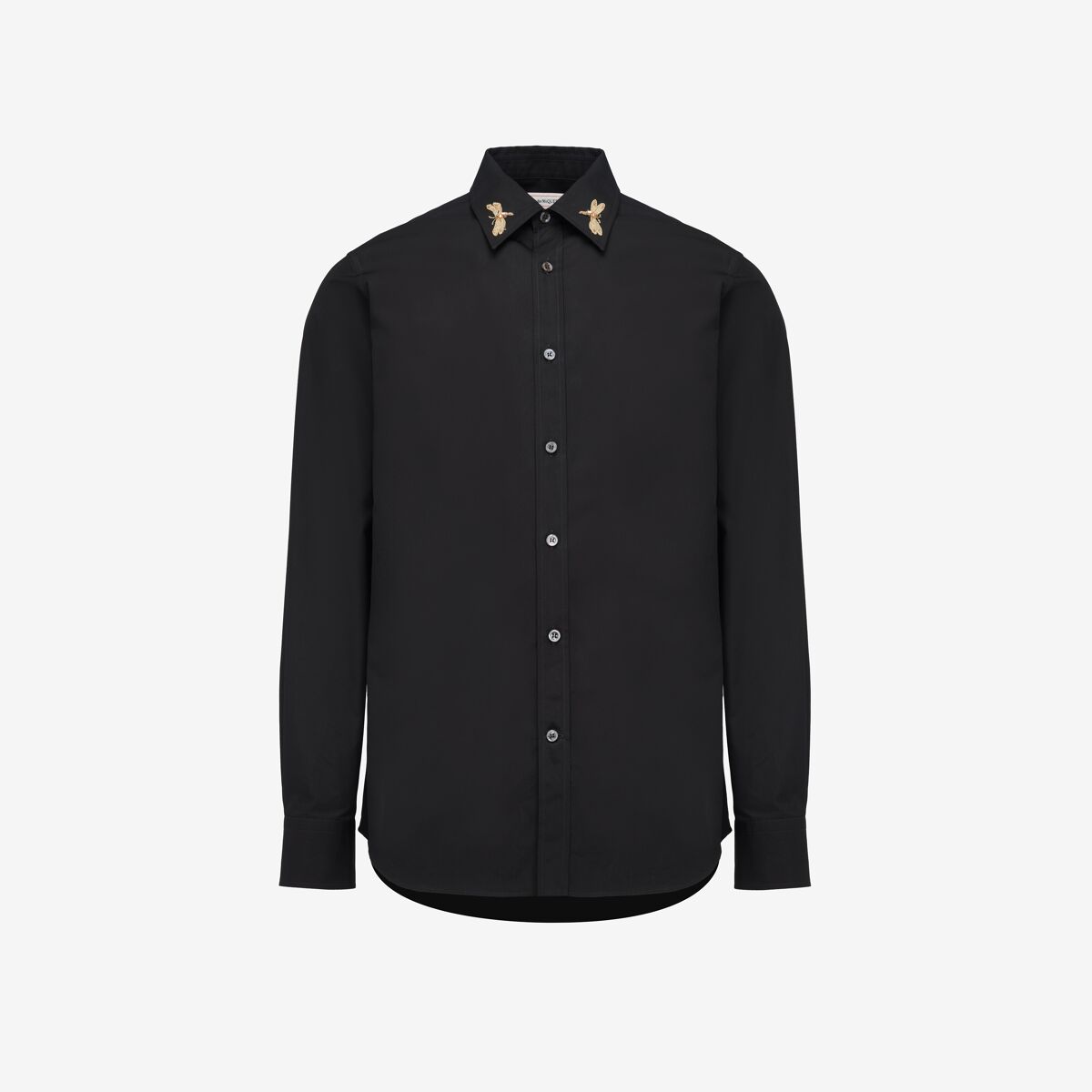 Alexander Mcqueen Dragonfly Embroidery Shirt In Black