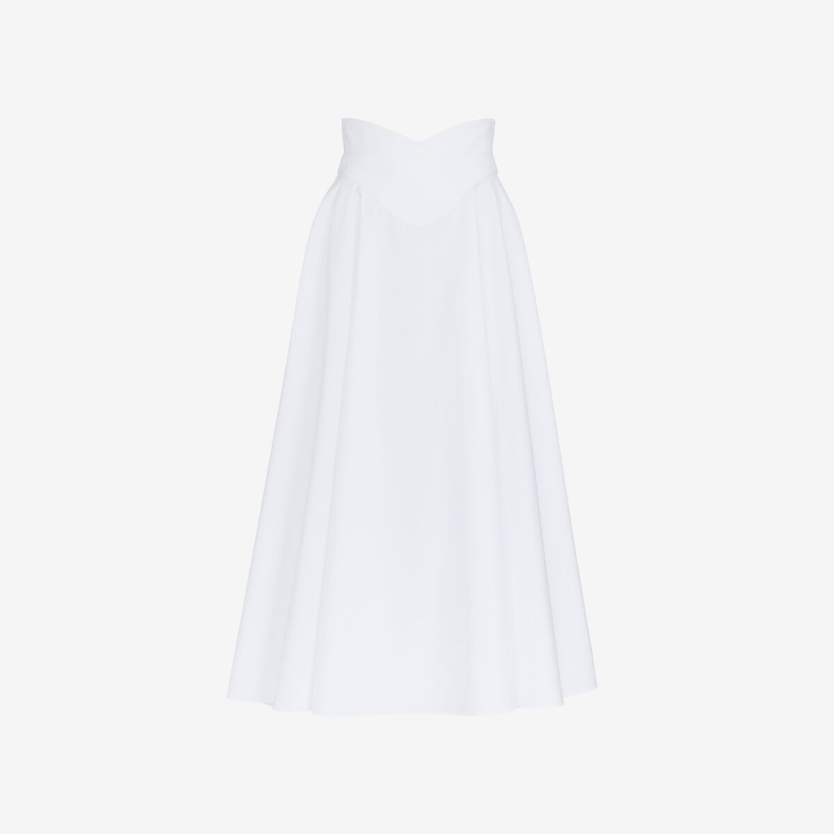 Shop Alexander Mcqueen Corset Midi Skirt In Optic White