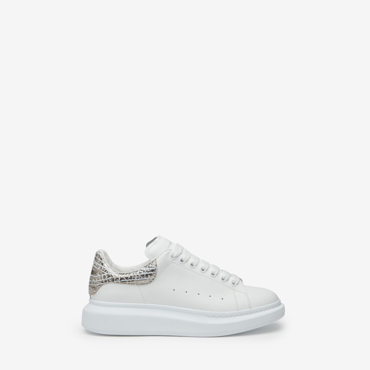 Shop Alexander Mcqueen Oversized Sneaker In White/silver