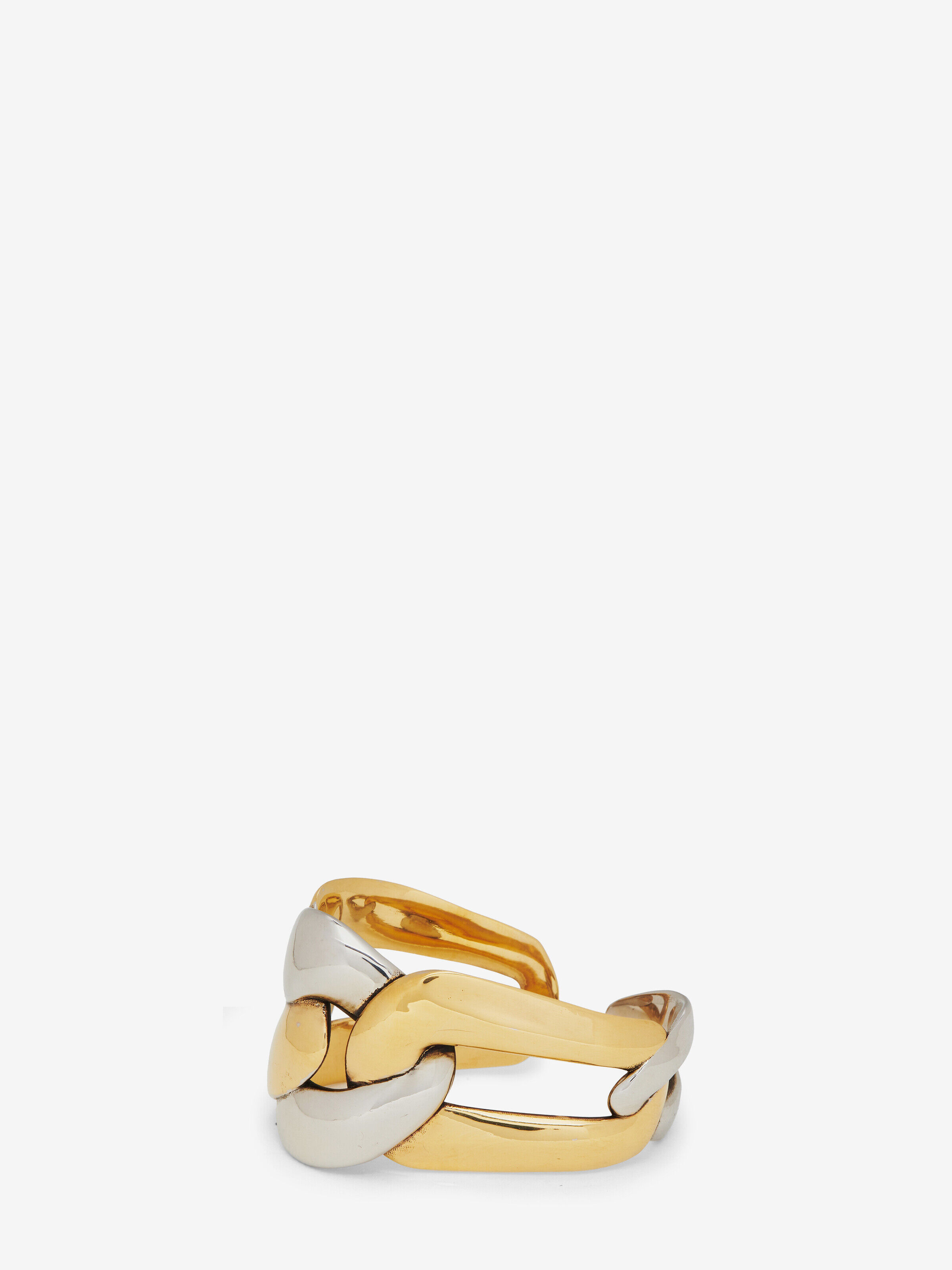 Alexander McQueen Women's Silver Chain Double Ring - S (Brass)
