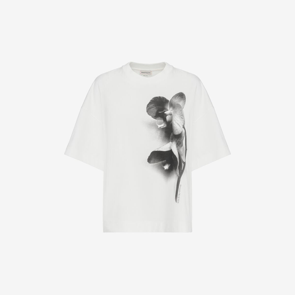 Shop Alexander Mcqueen Photographic Orchid Oversized T-shirt In White