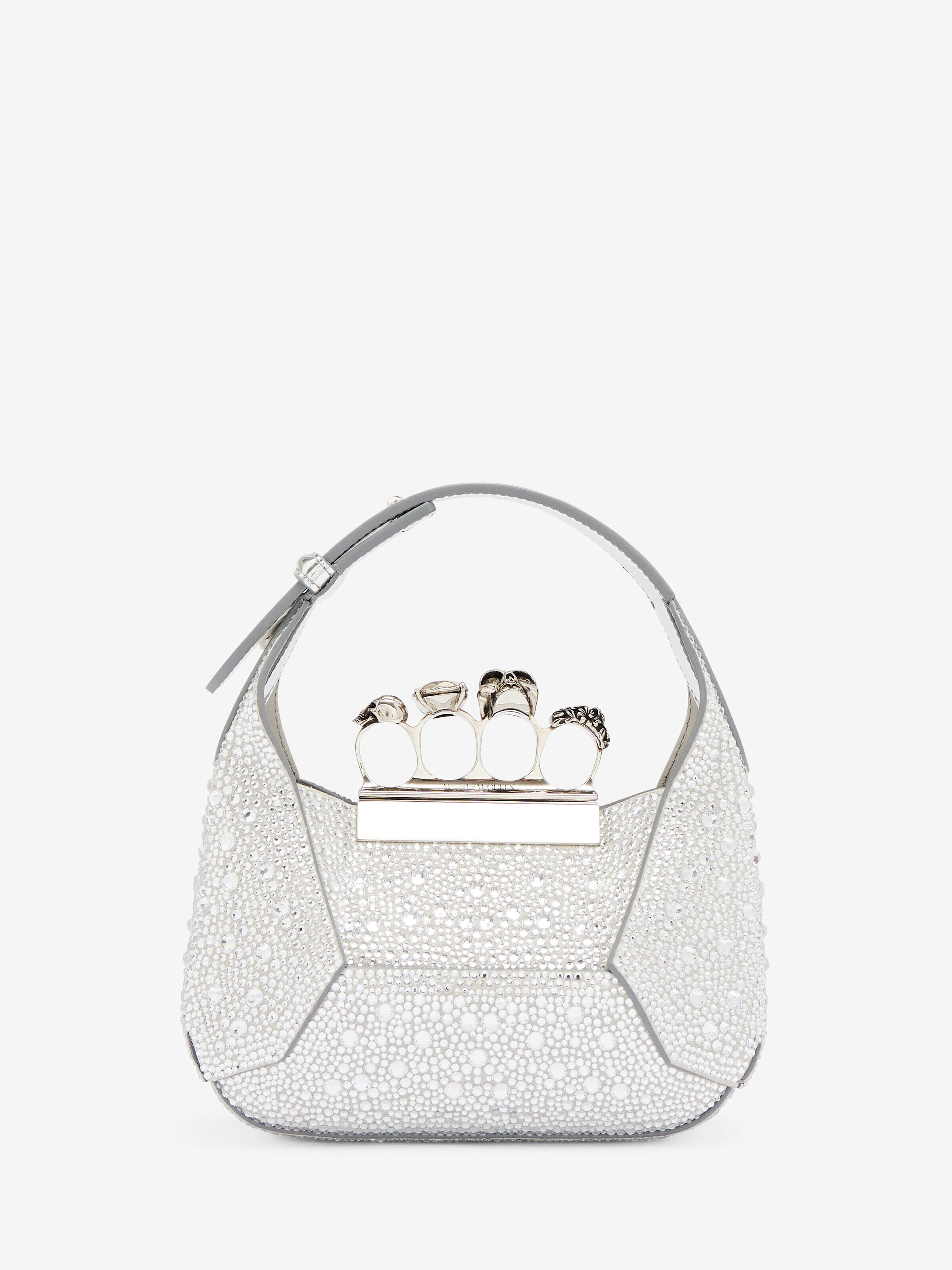 Alexander McQueen Women's Silver The Jewelled Hobo Mini Bag (Calf Leather)