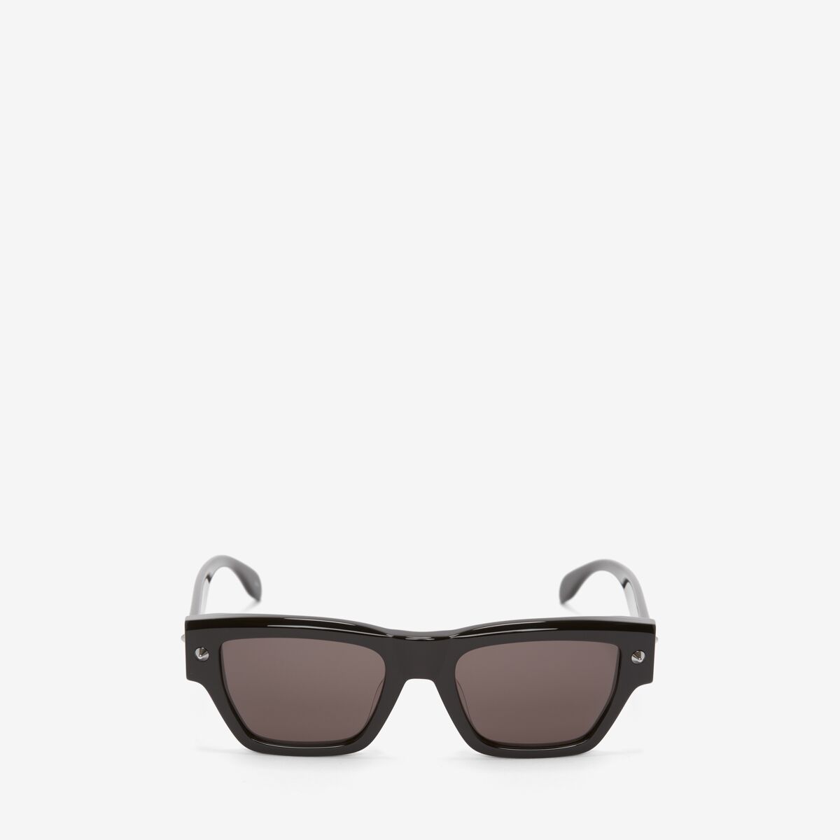 Alexander Mcqueen Spike Studs Rectangular Sunglasses In Black/smoke