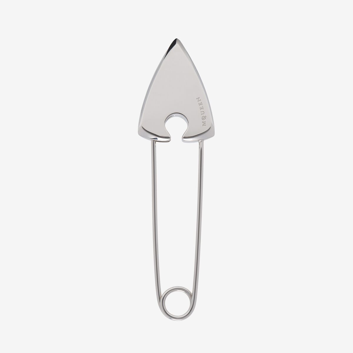 Alexander Mcqueen Arrow Safety Pin Brooch In Palladium