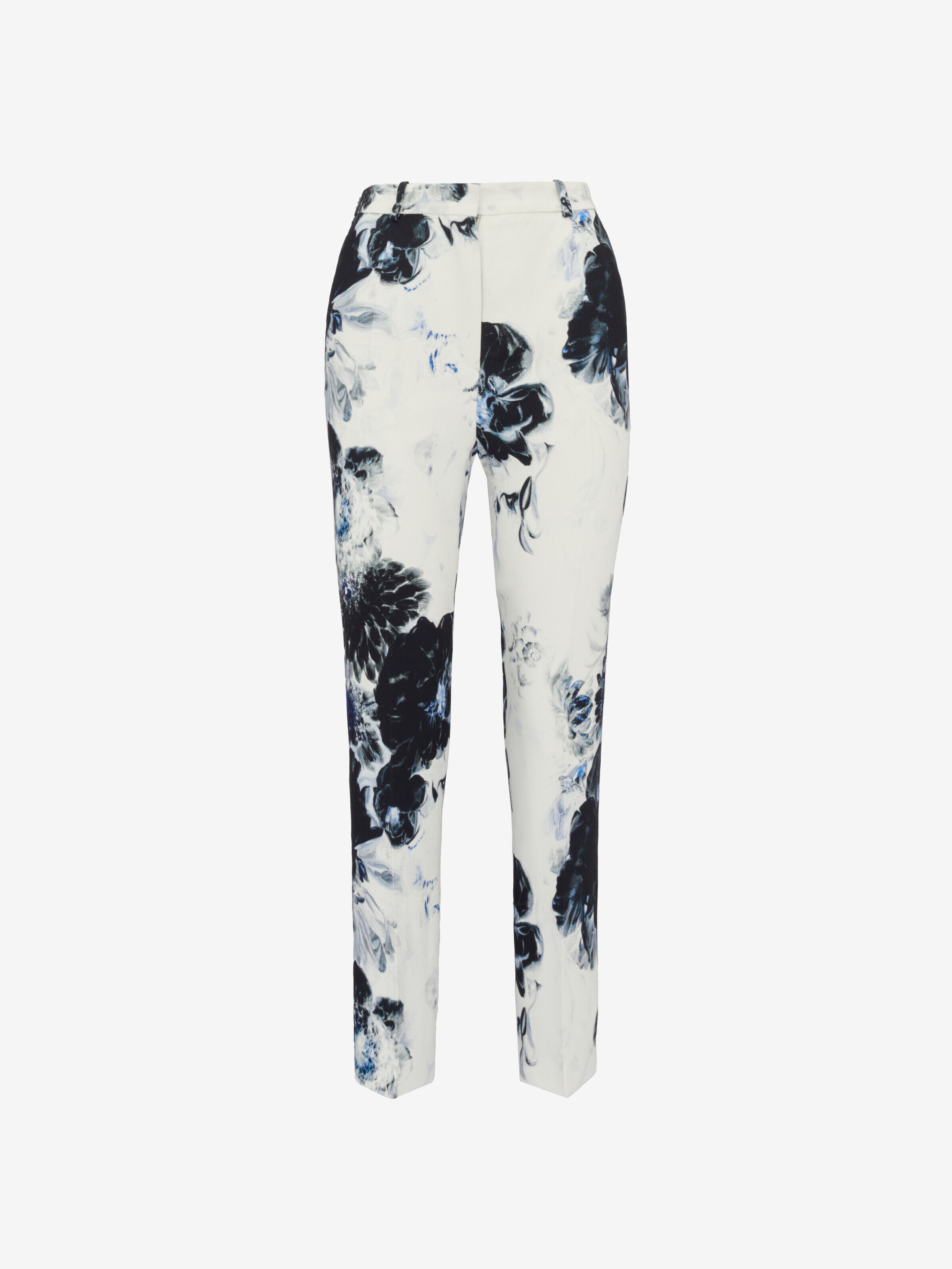 Alexander McQueen - Pantaloni a sigaretta a vita alta - Donna - Bianco - 48 (Viscosa)