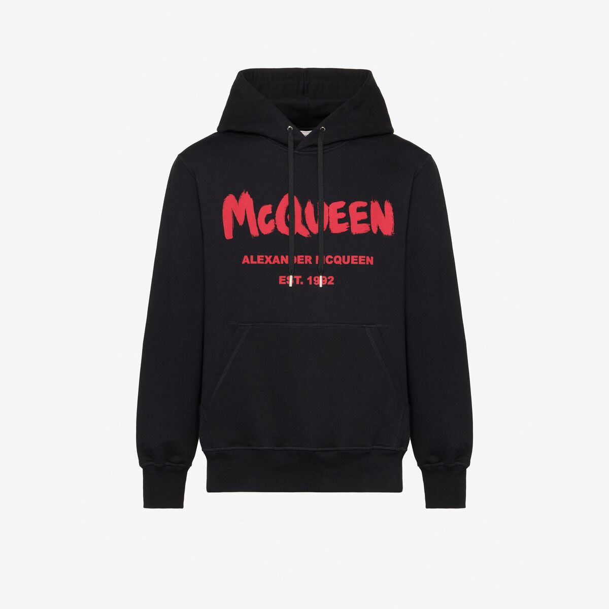 Alexander Mcqueen Mcqueen Graffiti Hooded Sweatshirt In Black