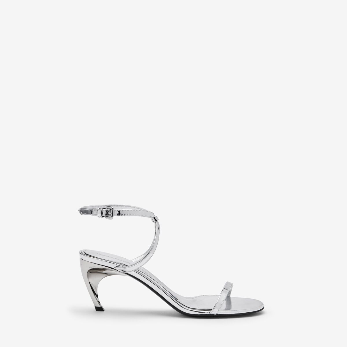 Shop Alexander Mcqueen Armadillo Metal Bar Sandal In Silver