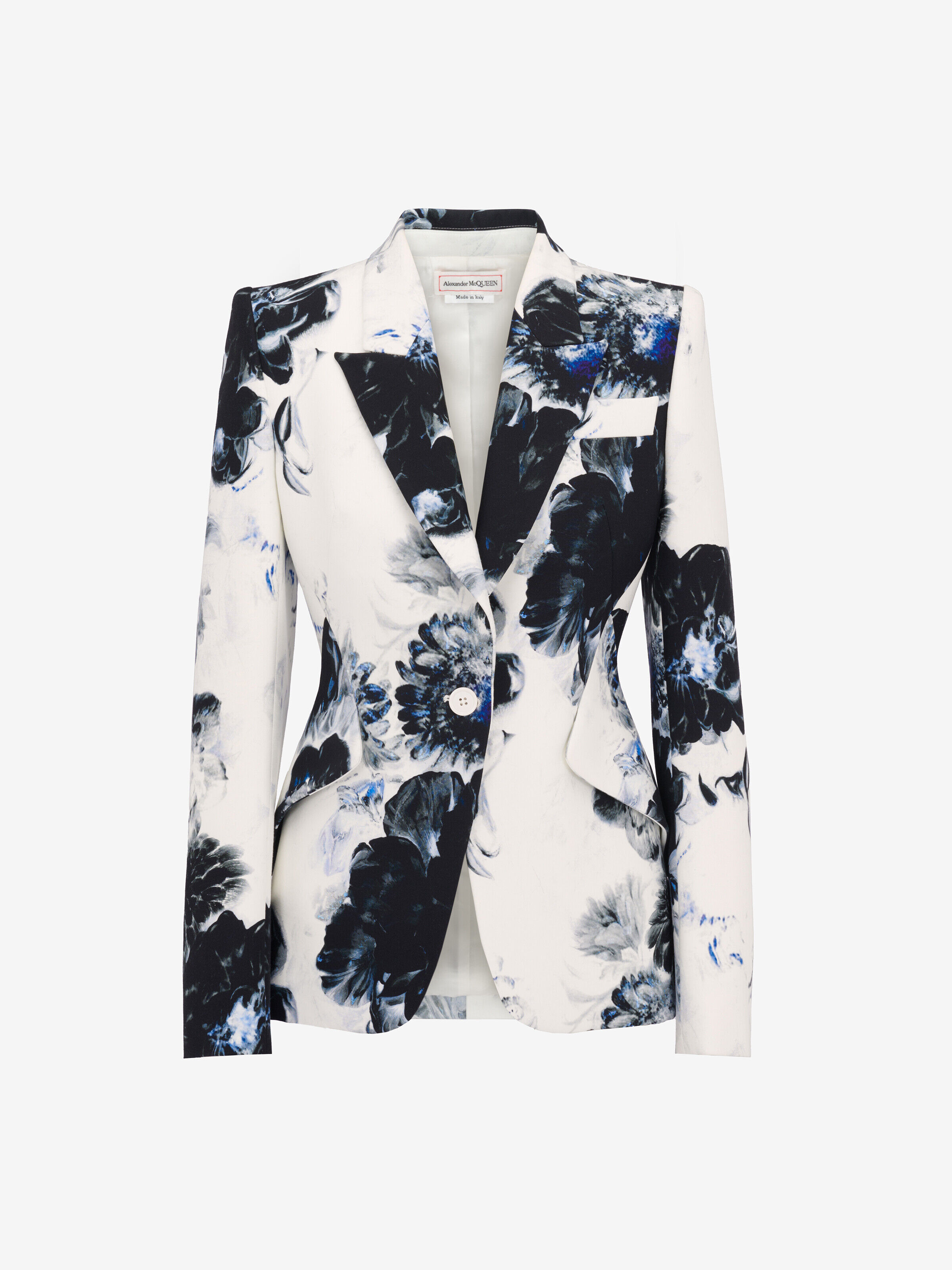 Alexander McQueen Women's White Chiaroscuro Peak Shoulder Jacket - 20 (Viscose)