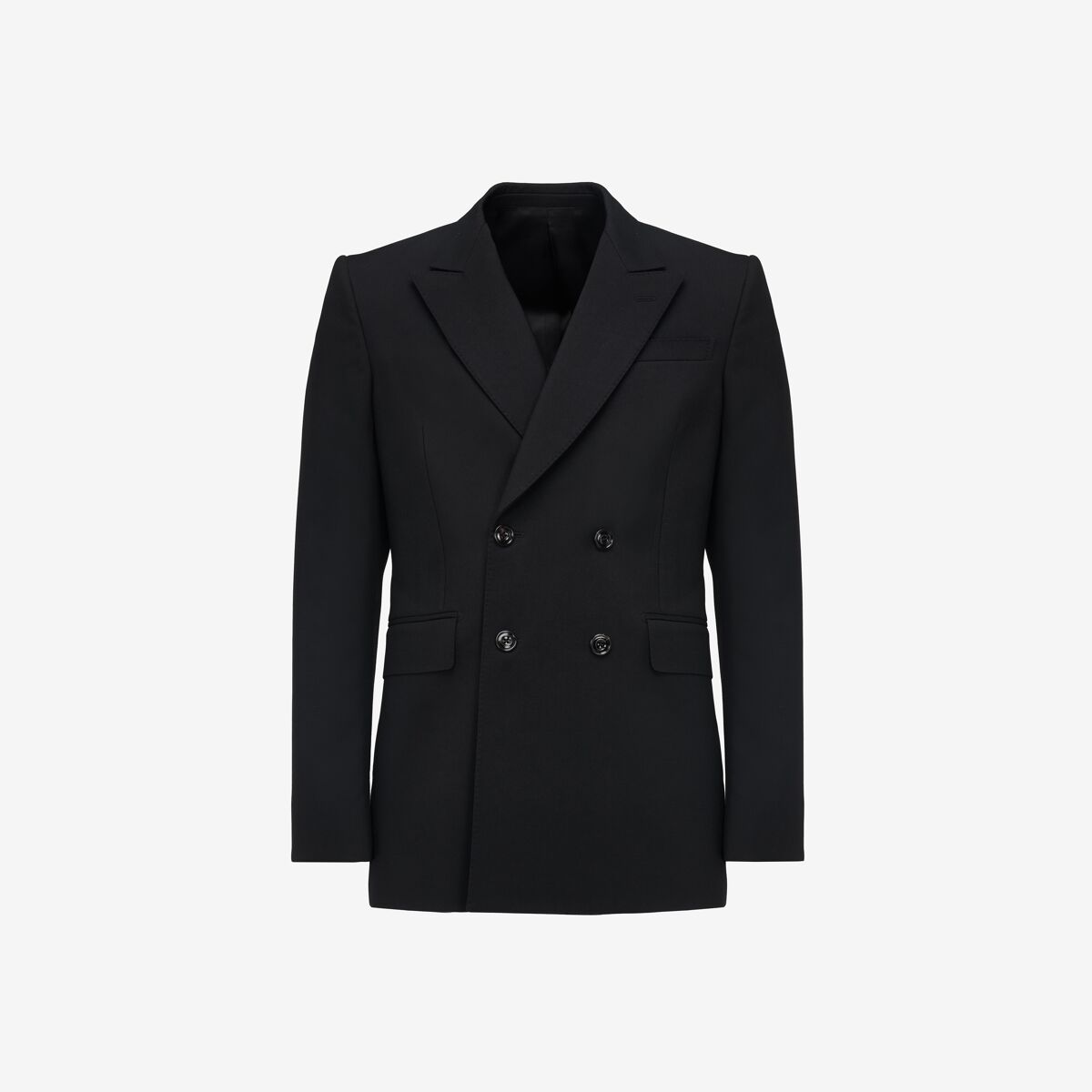 Shop Alexander Mcqueen Neat Shoulder Double-breasted Jacket In Black