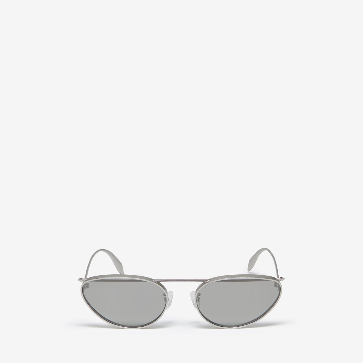 Shop Alexander Mcqueen Front Piercing Cat-eye Sunglasses In Silver