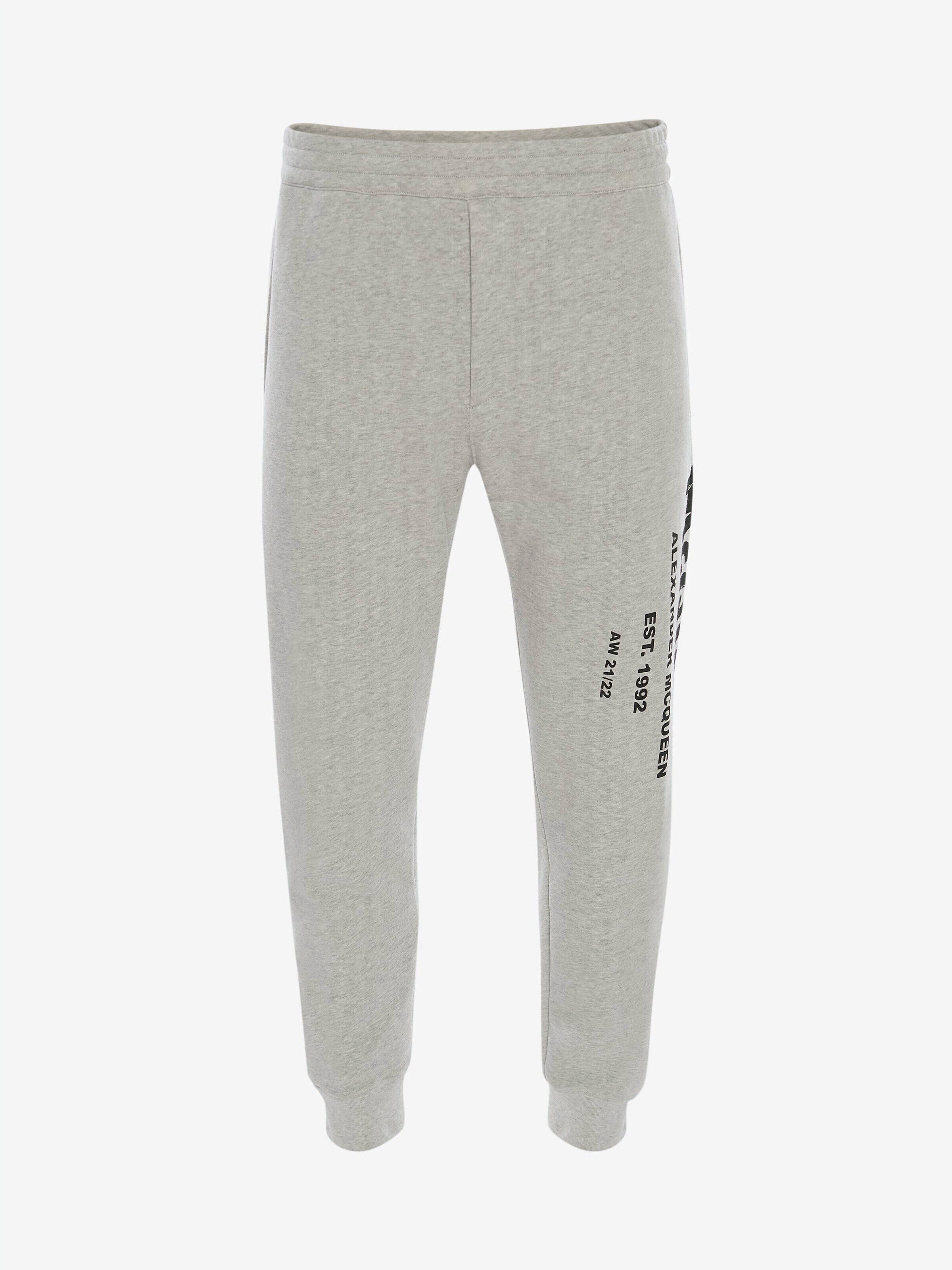 Alexander Mcqueen Mcqueen Graffiti Joggers In Pale Grey